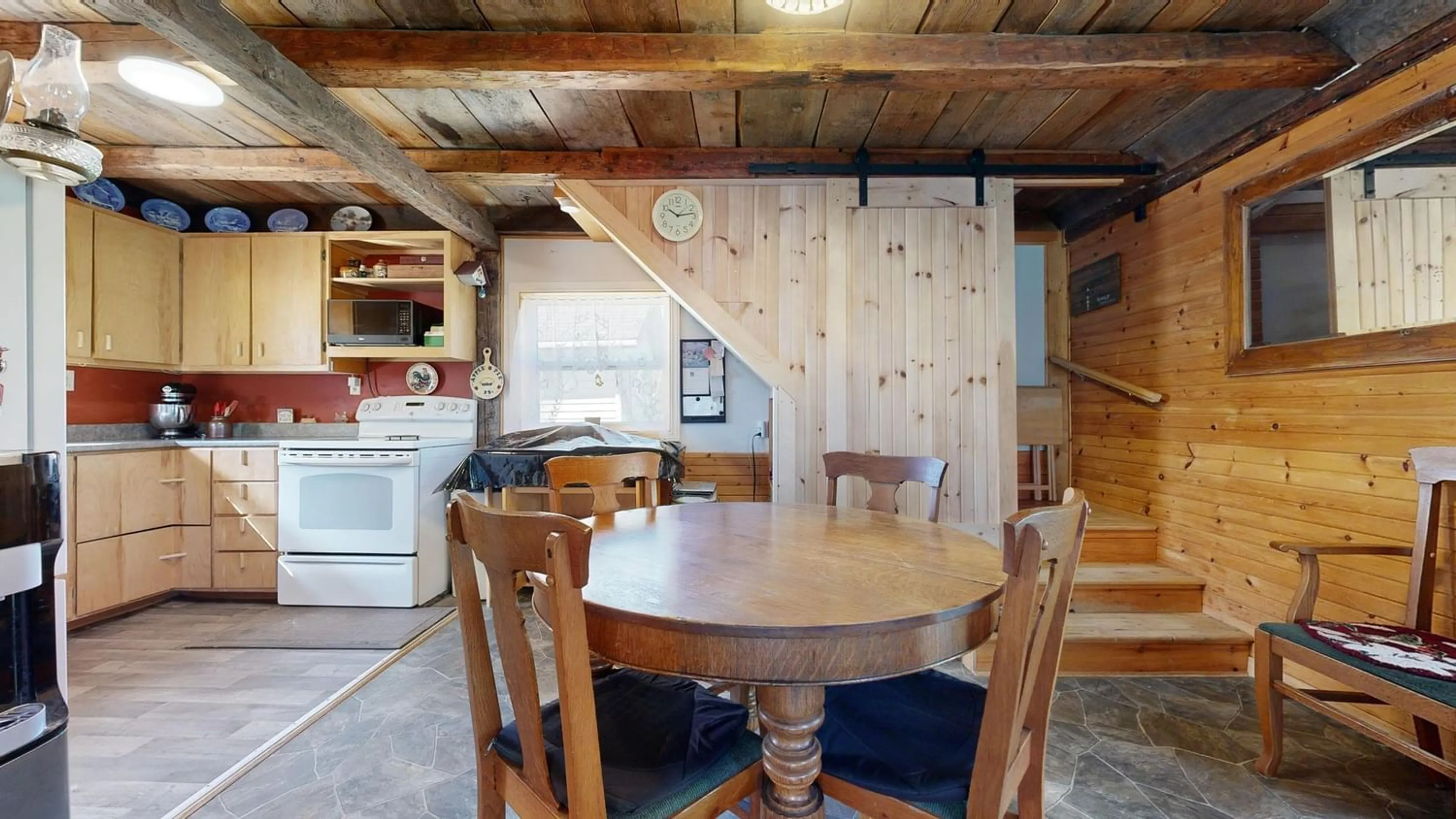 Dining room, wood floors, cottage for 2217 Old Mill Rd, South Farmington Nova Scotia B0P 1W0