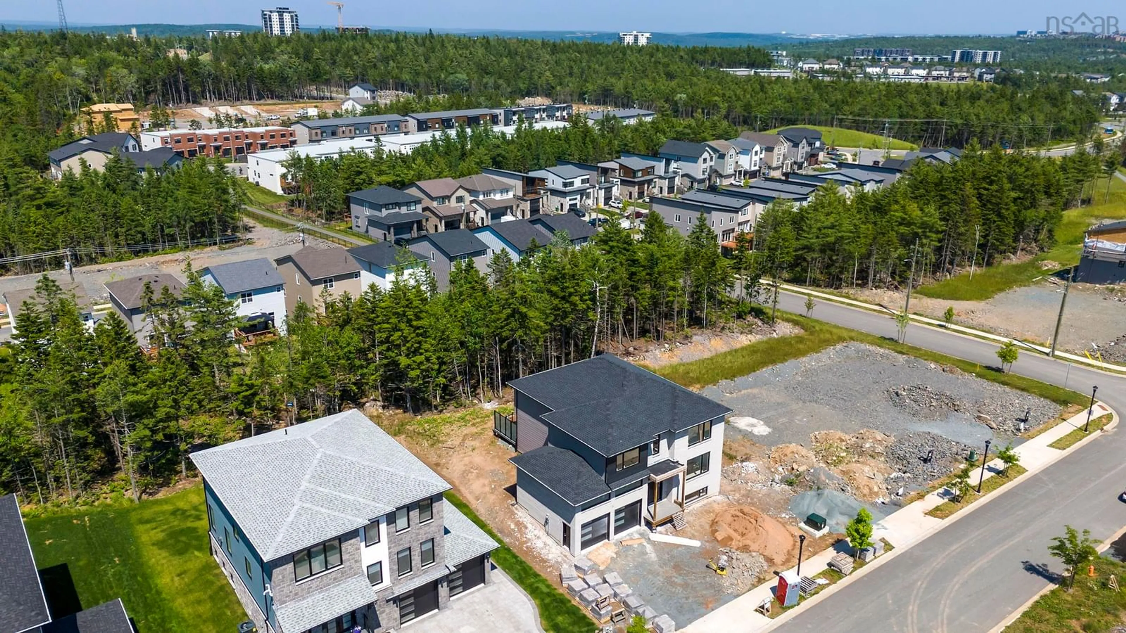 A pic from exterior of the house or condo, the fenced backyard for 21 Element Crt, Bedford Nova Scotia B4B 2K4