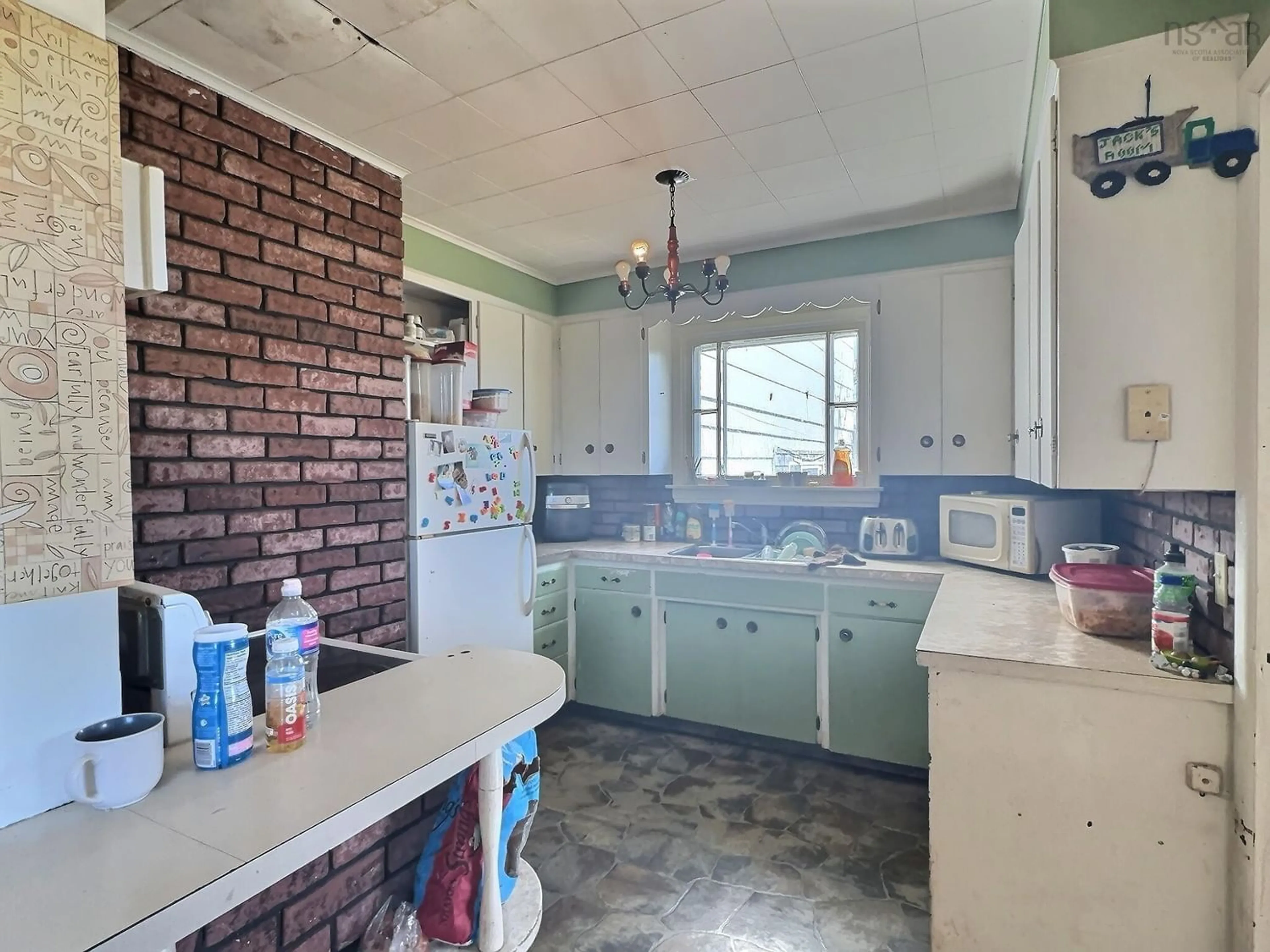 Kitchen, cement floor, cottage for 1474 Fort Lawrence Rd, Amherst Nova Scotia B4H 3Y5