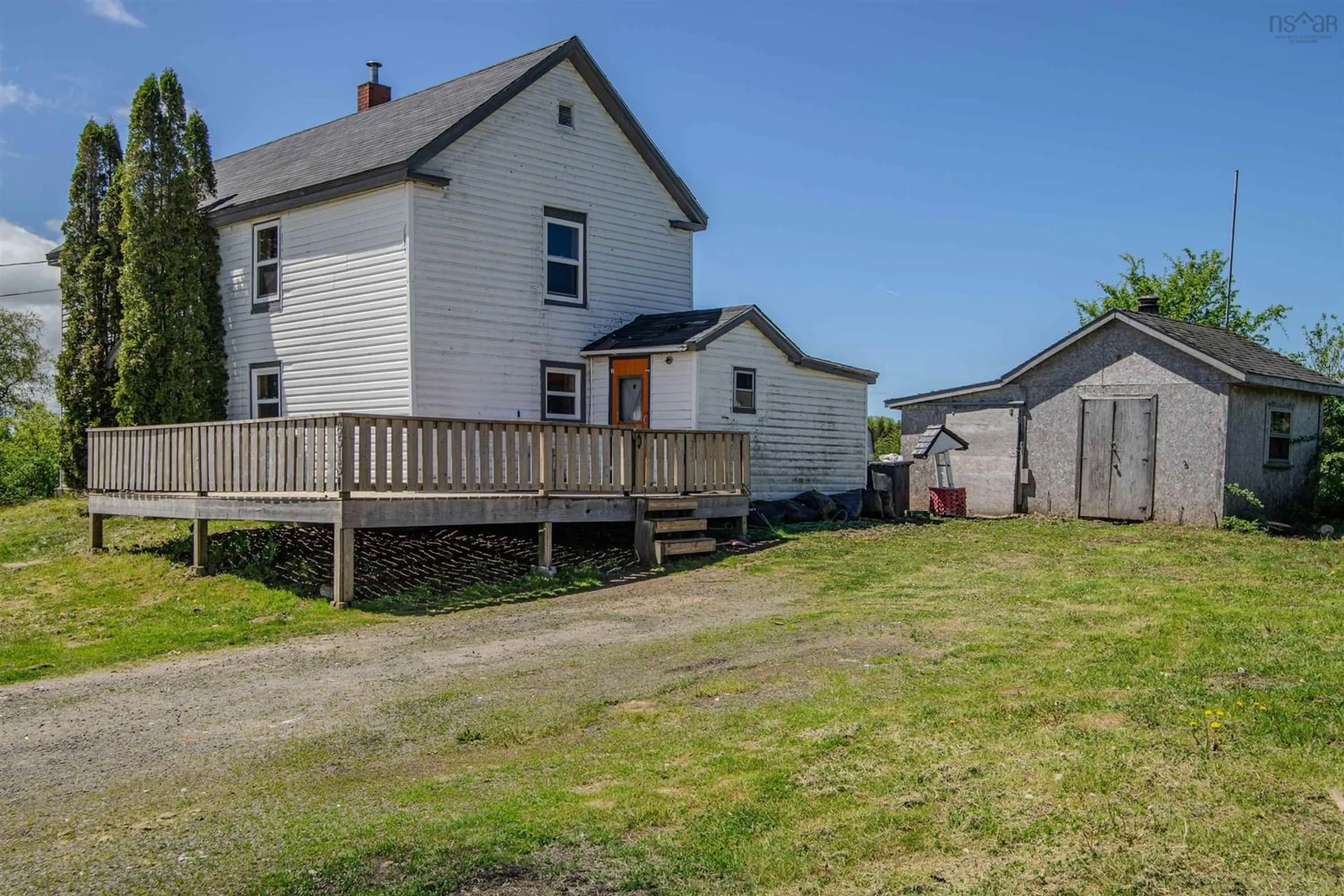 Frontside or backside of a home, the fenced backyard for 8513 Highway 1, Upper Granville Nova Scotia B0S 1A0