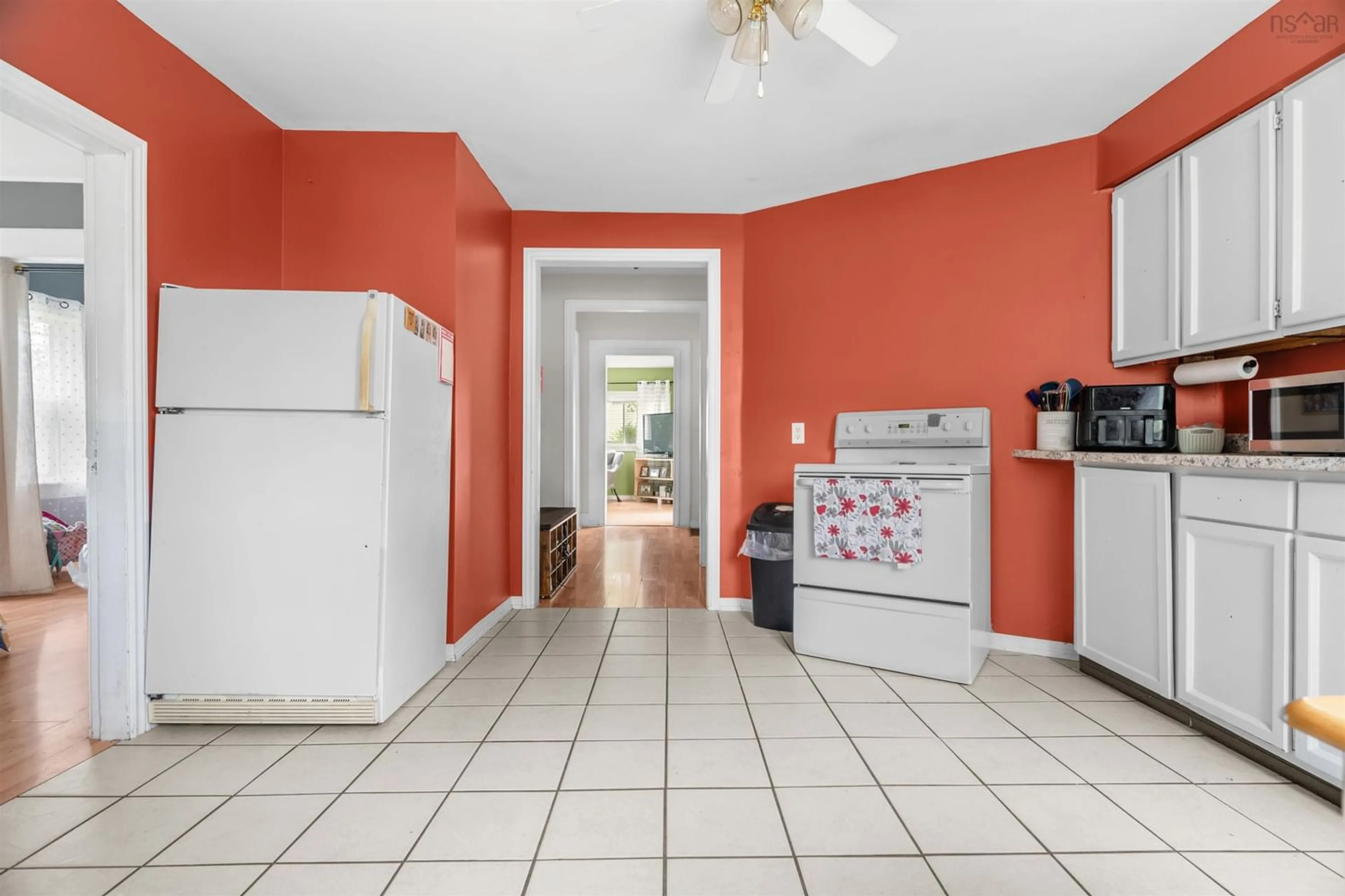 Standard kitchen, ceramic floors, cottage for 77 Jenks Ave, Parrsboro Nova Scotia B0M 1S0