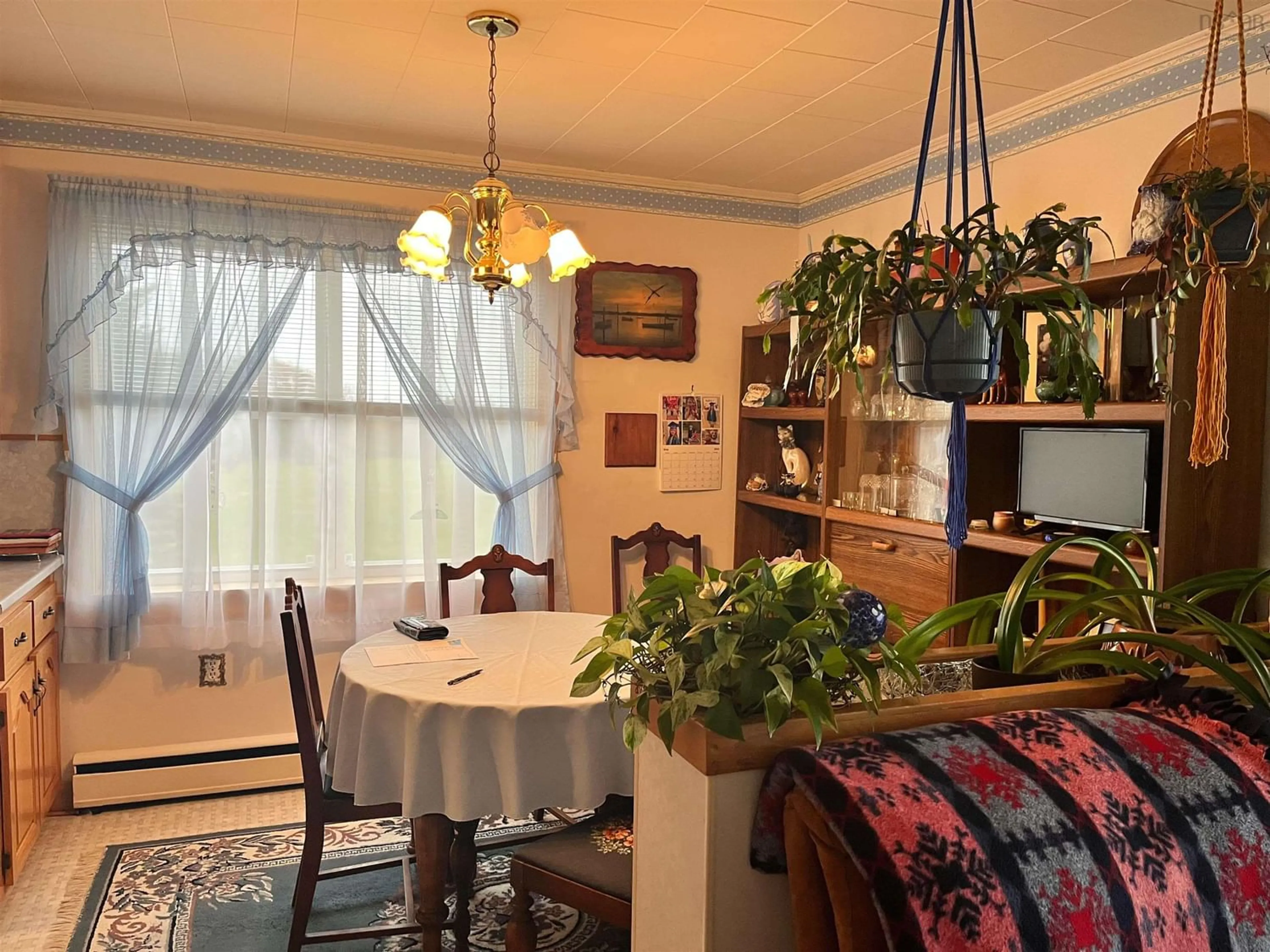 Dining room, wood floors, cottage for 72 Highway 3, Lower East Pubnico Nova Scotia B0W 2A0