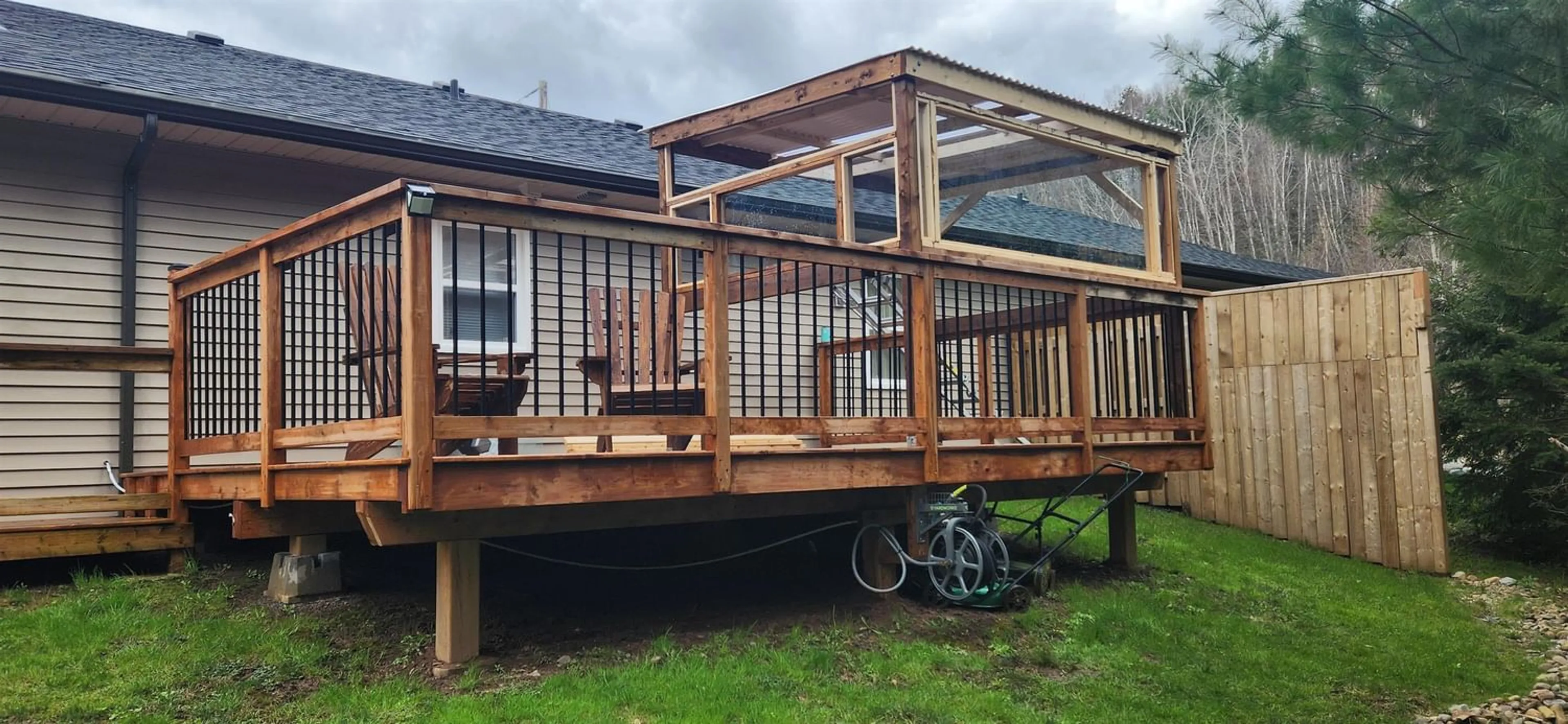 Frontside or backside of a home, the fenced backyard for 22 Jenifer Crt, New Minas Nova Scotia B4N 0H7