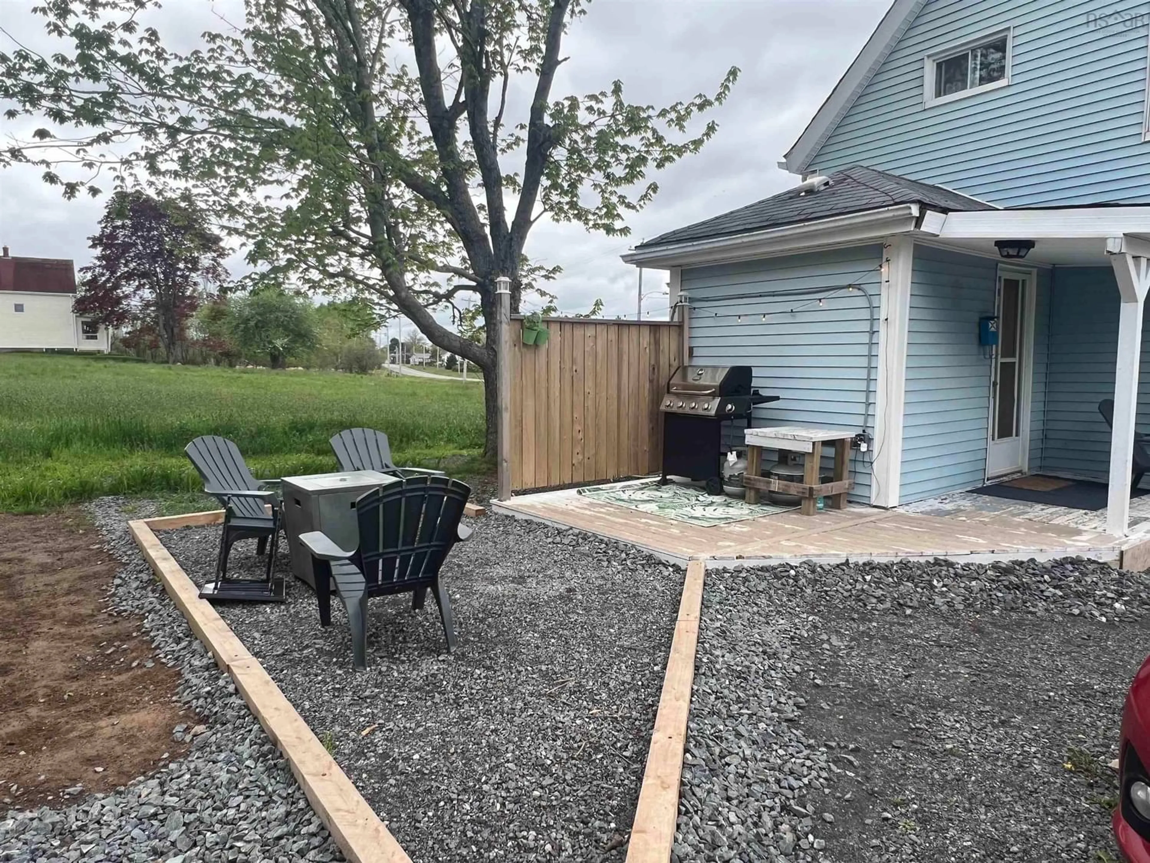 Patio, the fenced backyard for 695 Little Harbour Rd, New Glasgow Nova Scotia B2H 3T5