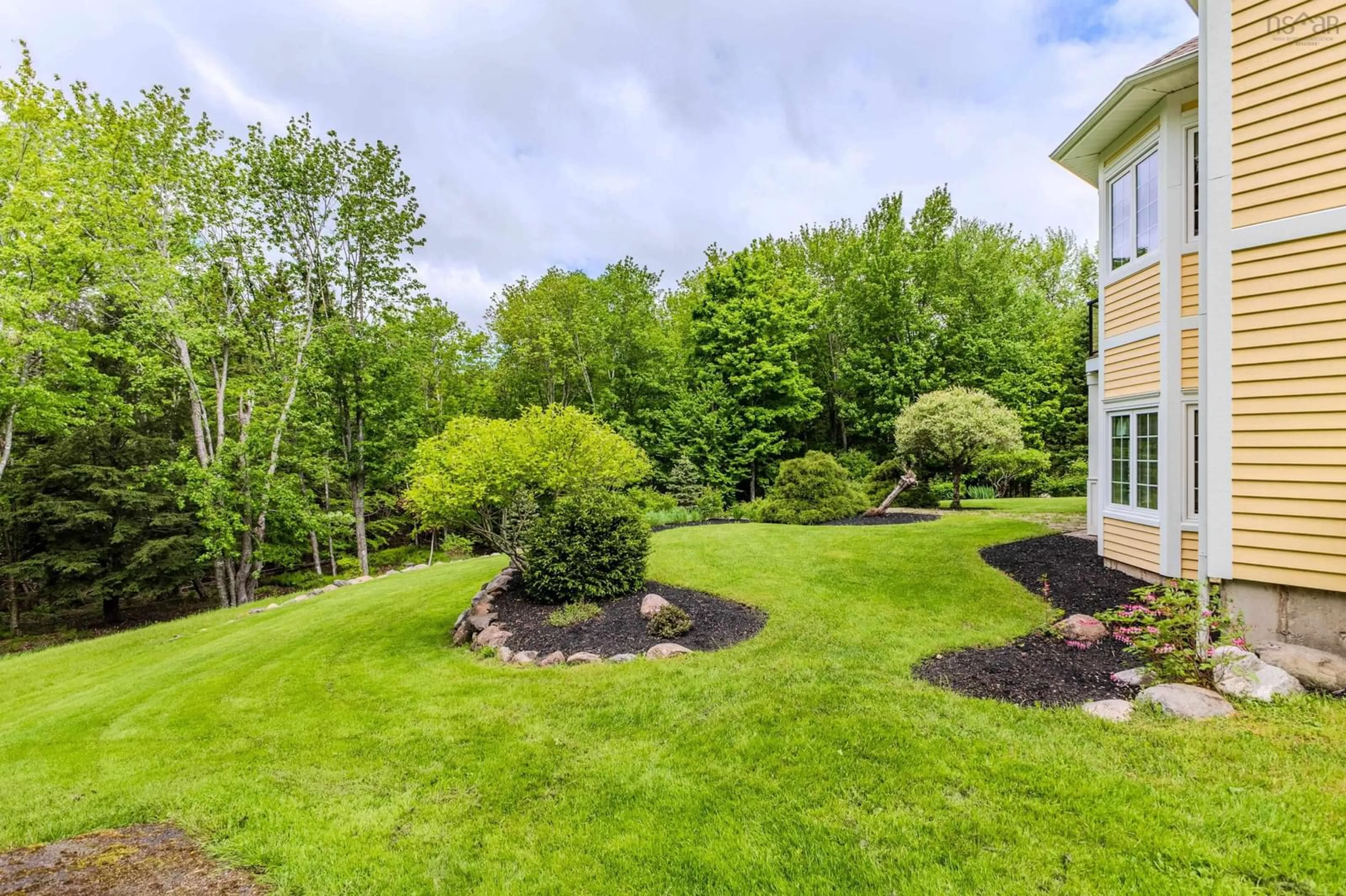 Patio, the fenced backyard for 50 Somerset Dr, Bible Hill Nova Scotia B6L 4J2