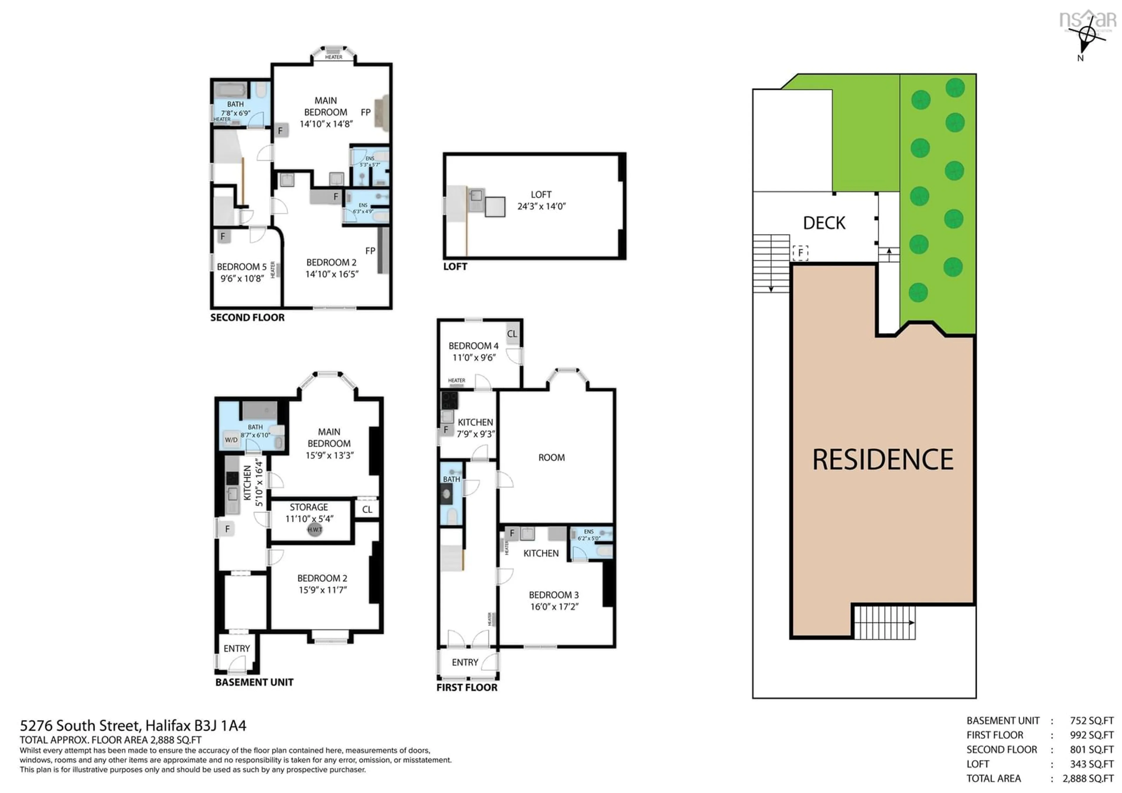 Floor plan for 5276 South St, Halifax Peninsula Nova Scotia B3J 1A4