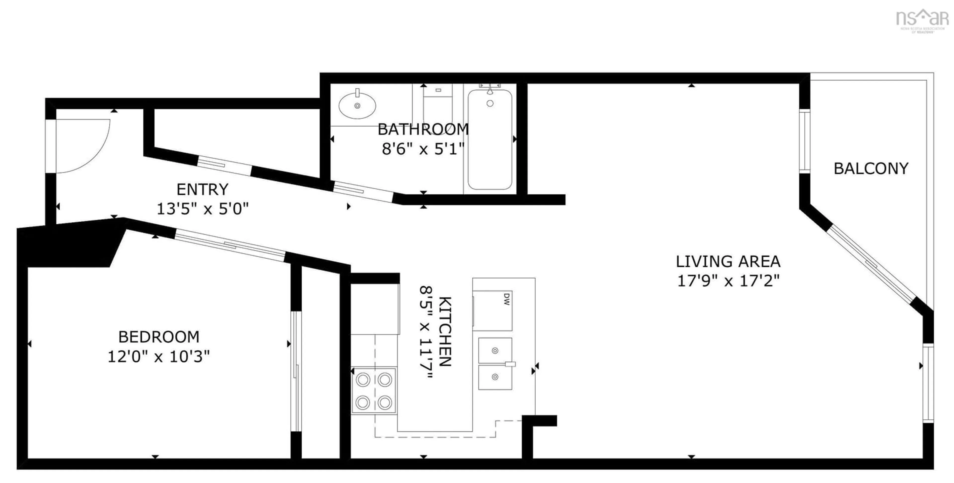 Floor plan for 5221 Nora Bernard St #106, Halifax Nova Scotia B3K 0B6