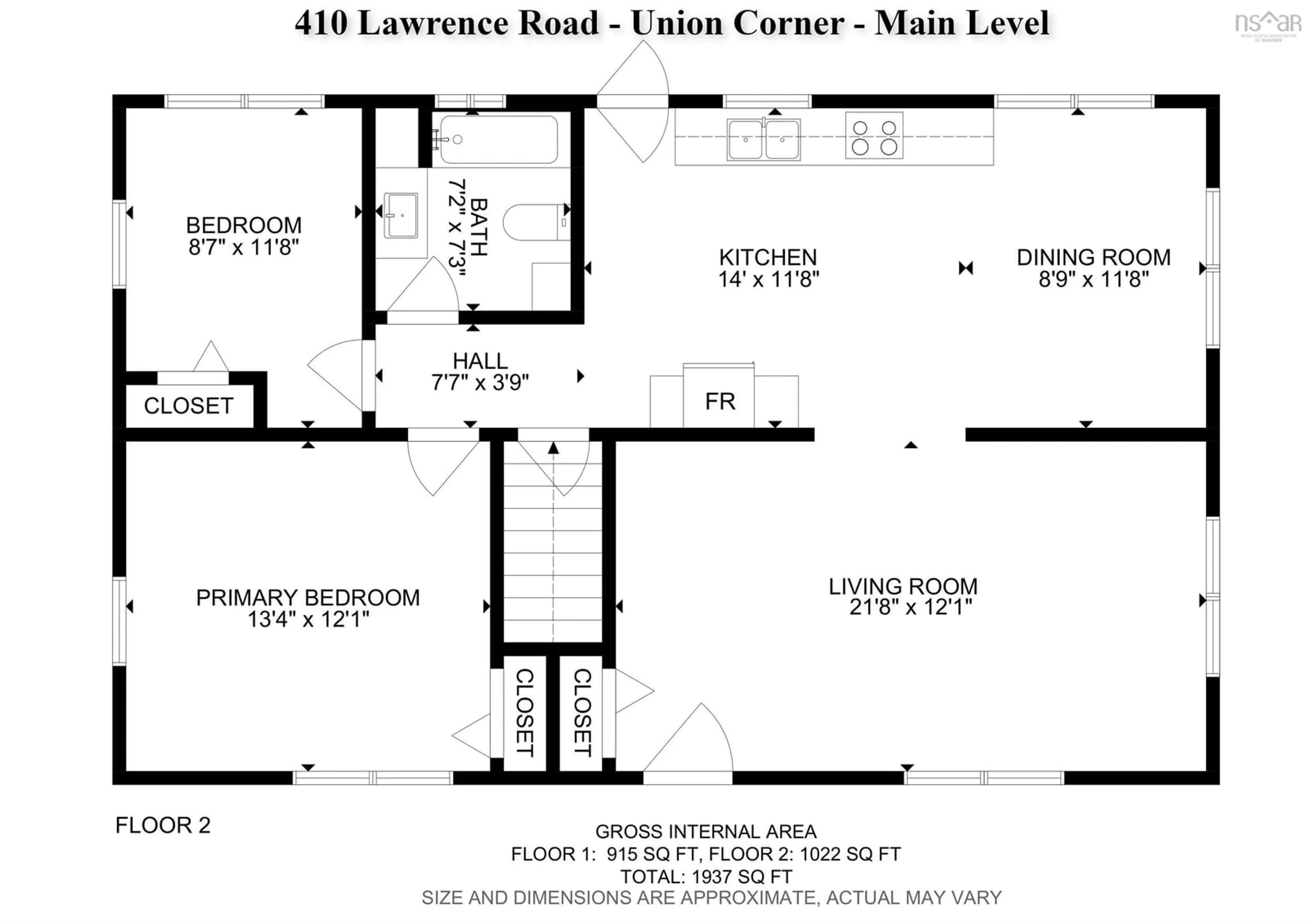 Floor plan for 410 Lawrence Rd, Union Corner Nova Scotia B0N 2A0