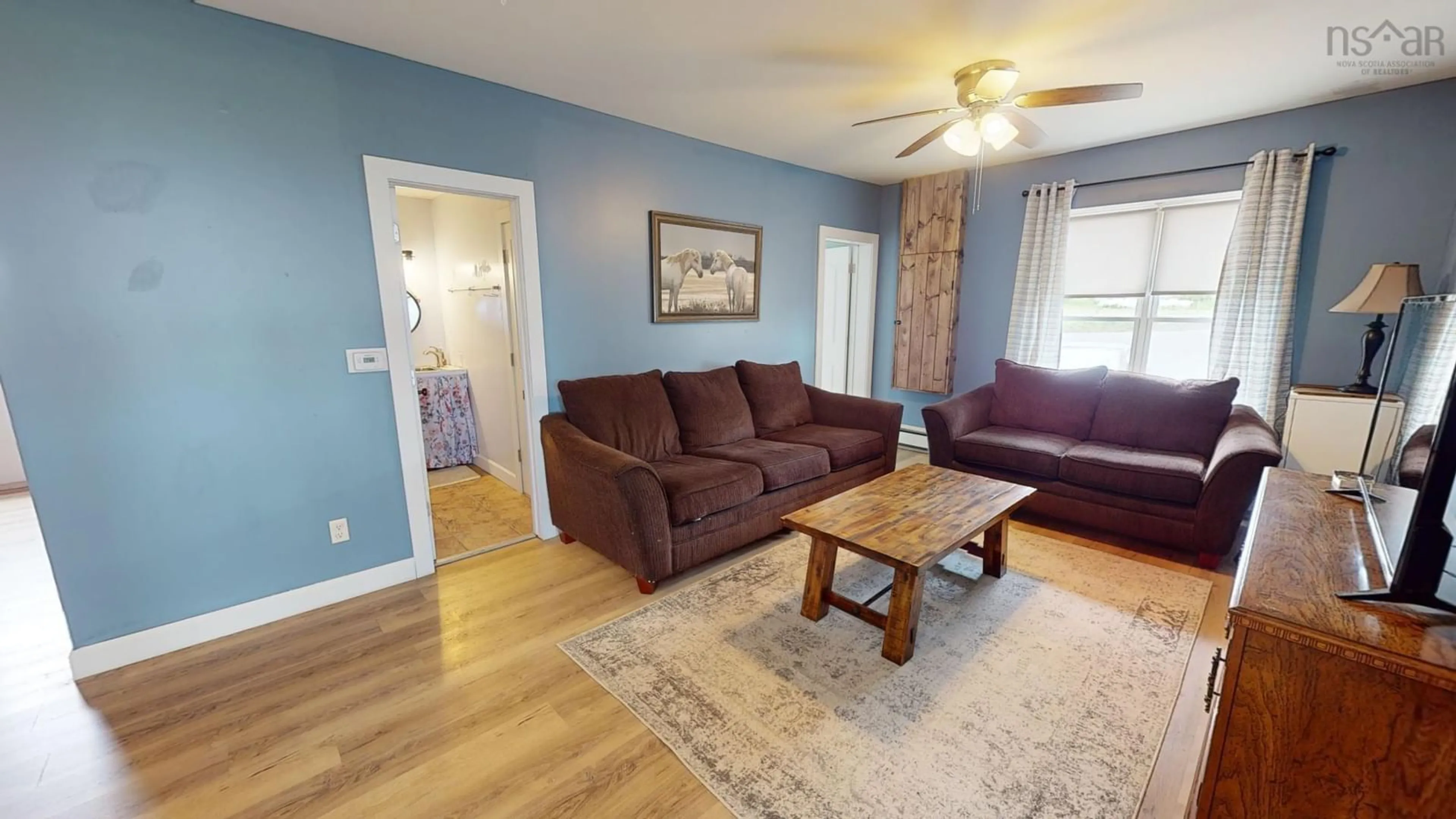 Living room, wood floors for 60 Myette Branch Rd, Tracadie Nova Scotia B0H 1A0