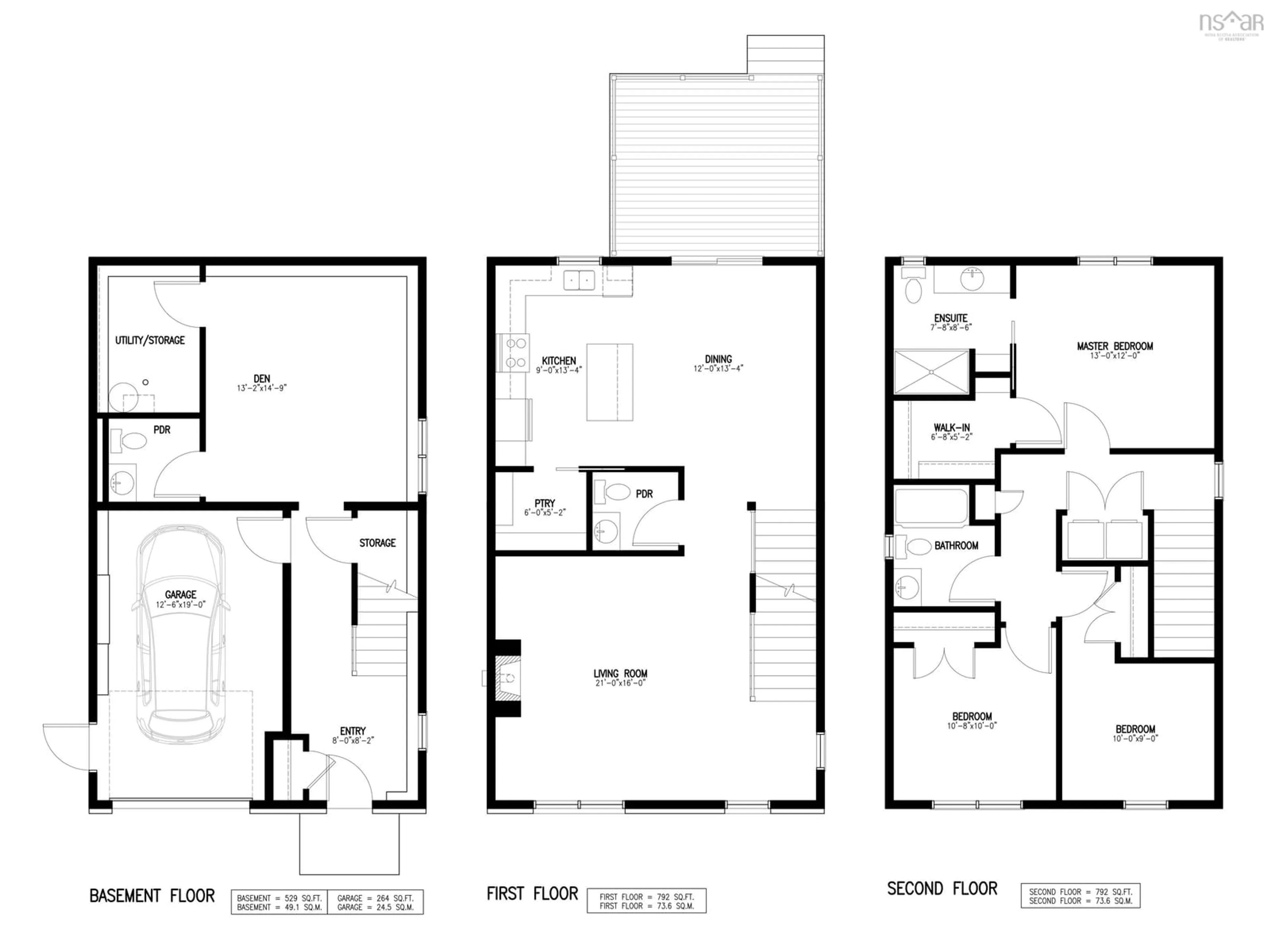 Floor plan for 34 Pearlgarden Close #PC-9, Dartmouth Nova Scotia B2X 2E8