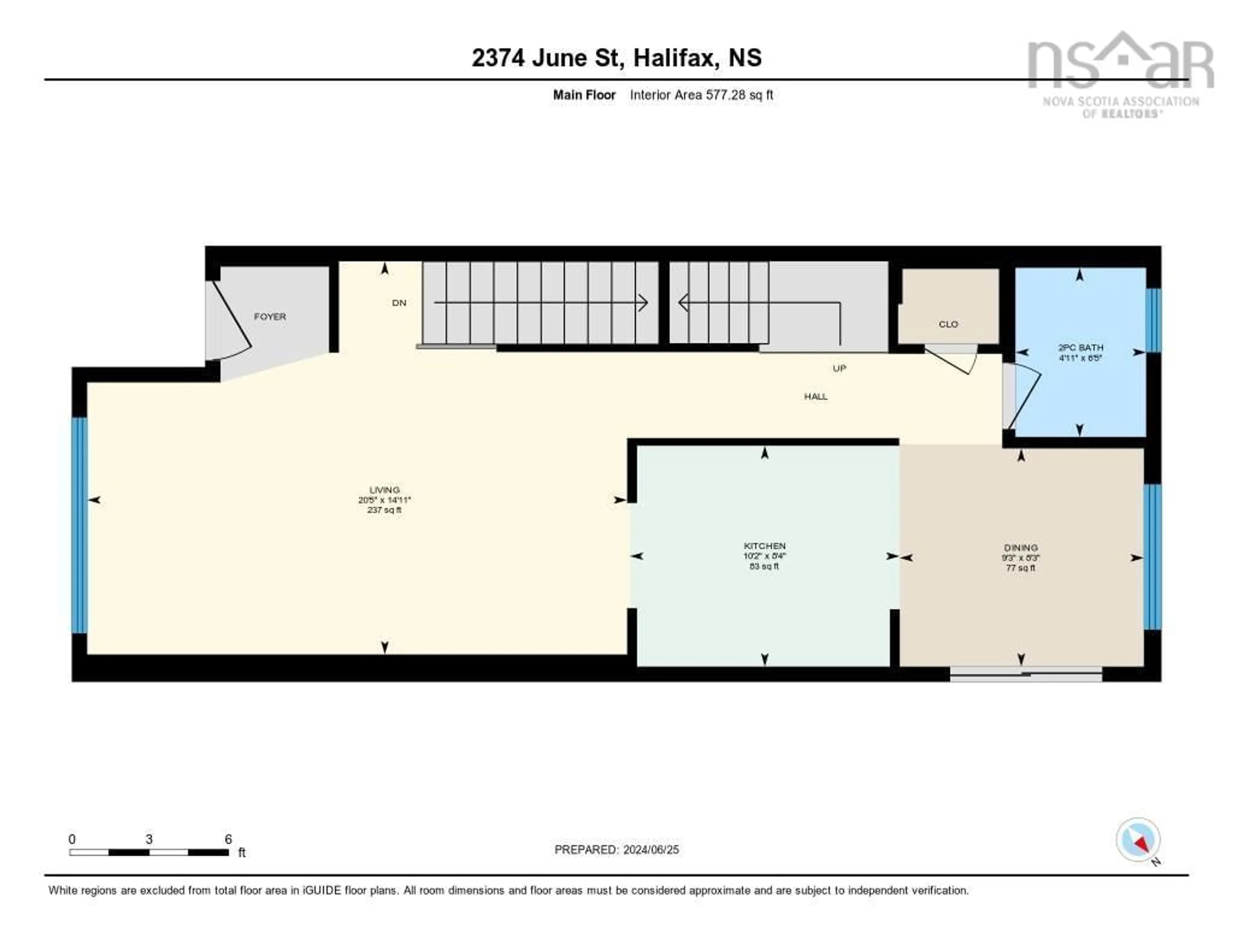 Floor plan for 2374 June St, Halifax Nova Scotia B3K 4K3