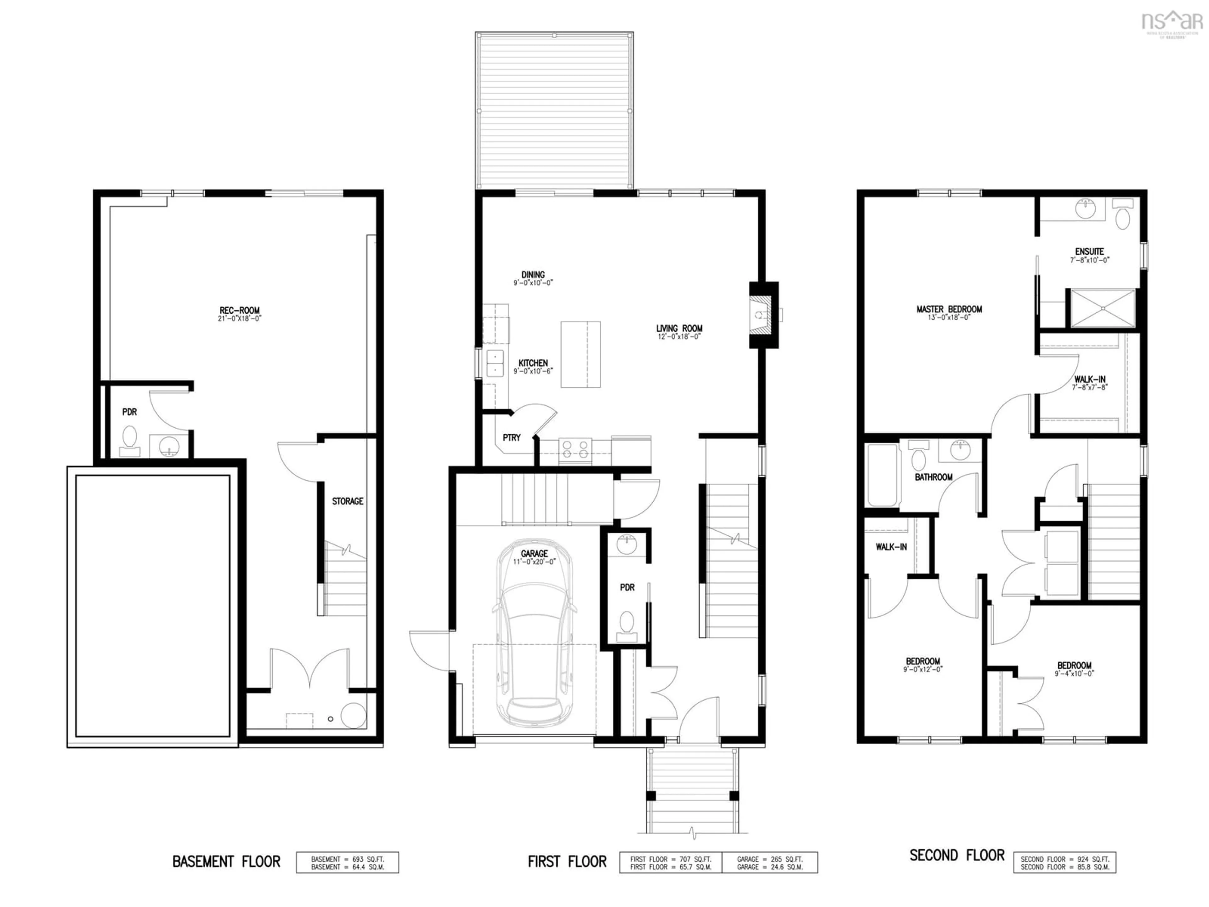 Floor plan for 49 Pearlgarden Close #PC-37, Dartmouth Nova Scotia B2X 0C3