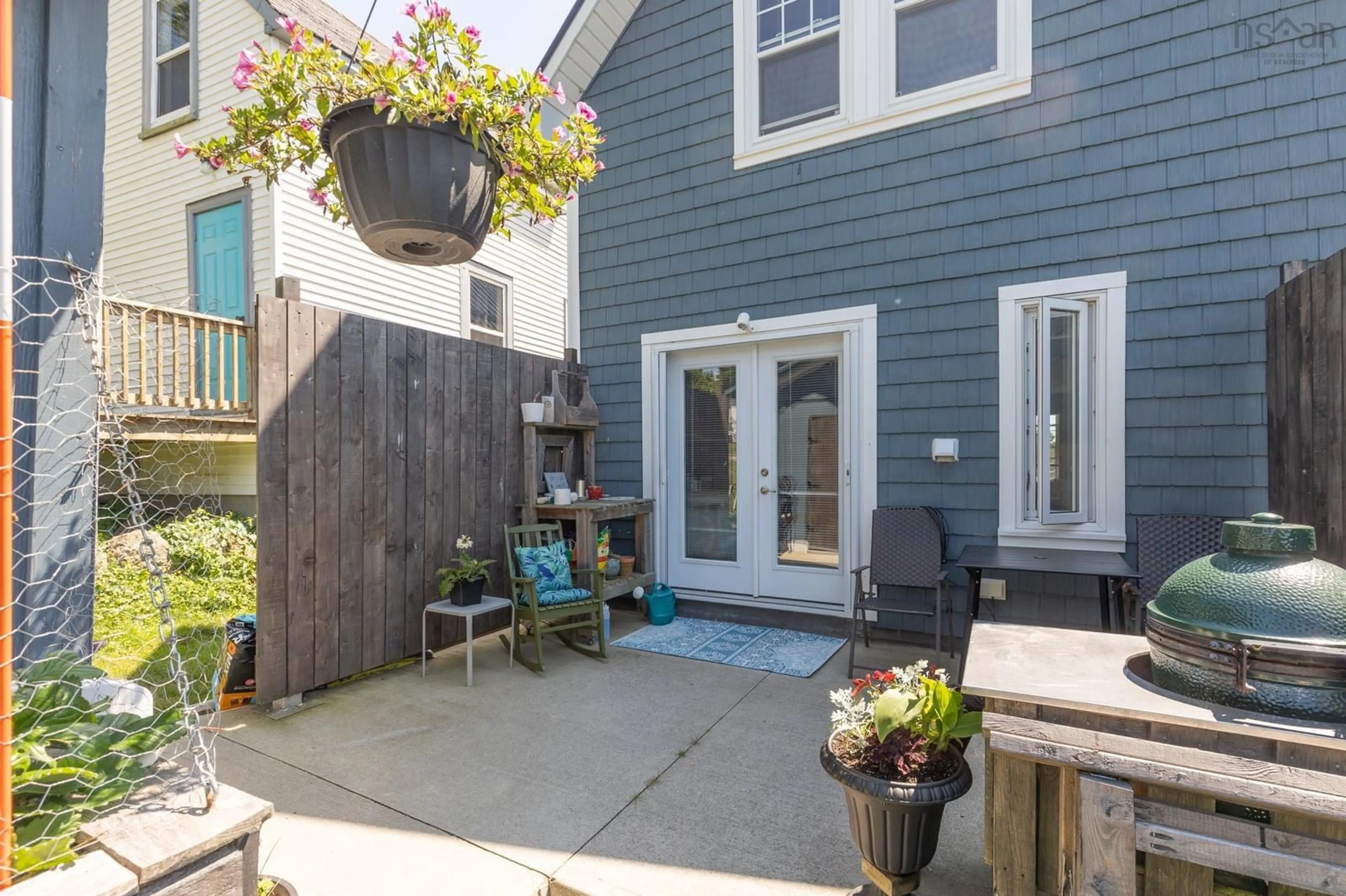 Patio, the fenced backyard for 4 Store St, Yarmouth Nova Scotia B5A 2Z2