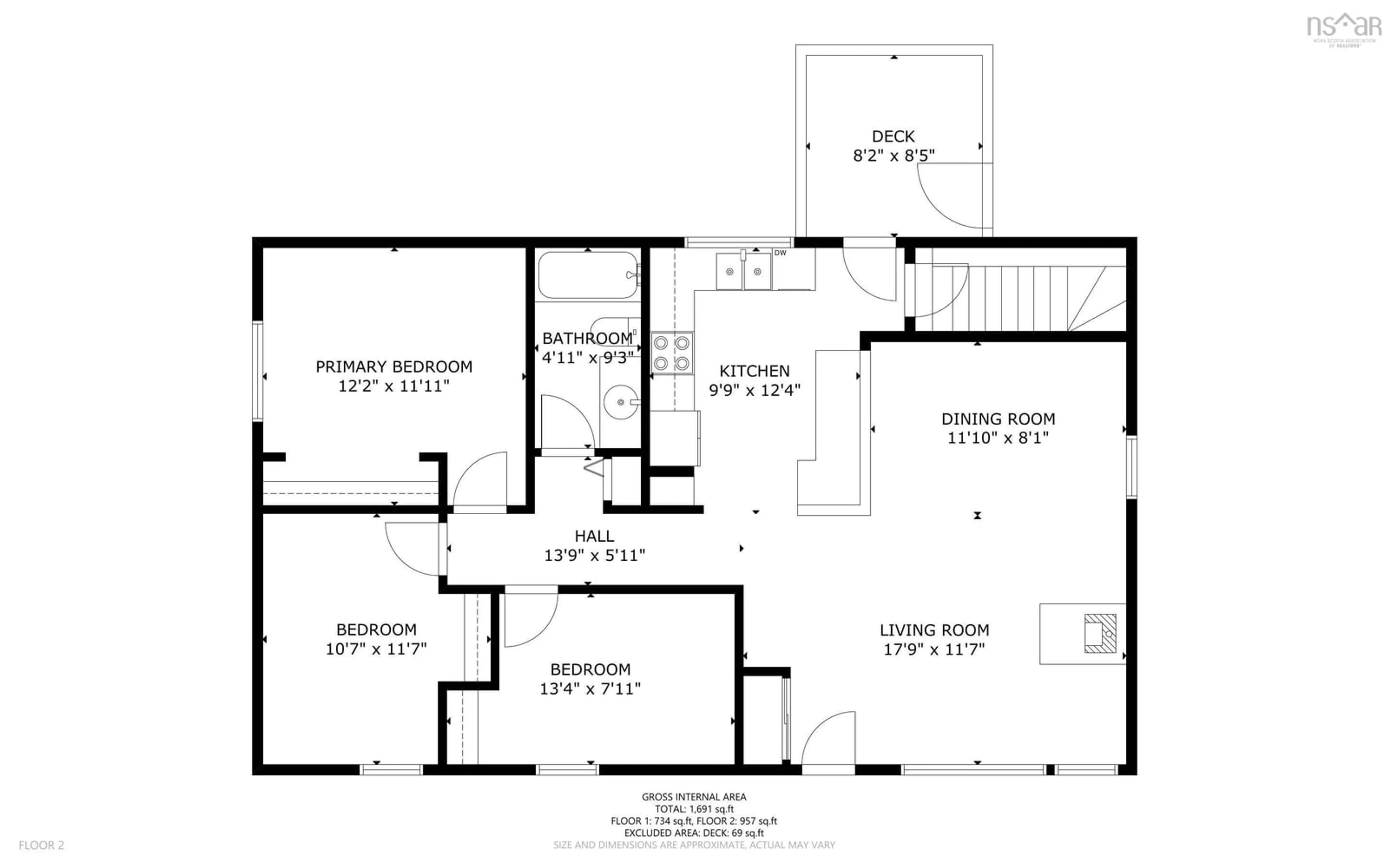 Floor plan for 33 Acadia St, Middleton Nova Scotia B0S 1P0