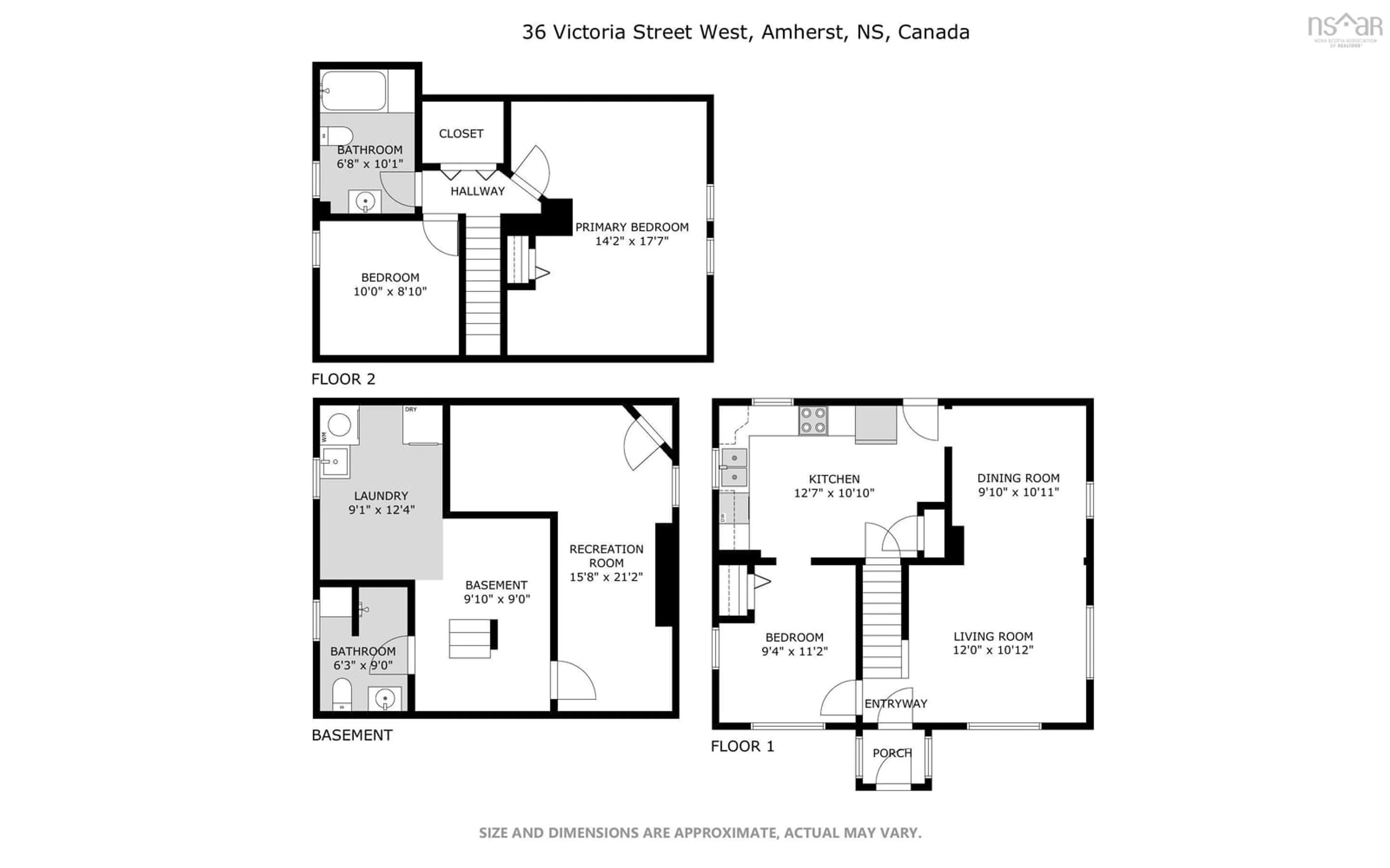 Floor plan for 36 Victoria St, Amherst Nova Scotia B4H 1C1