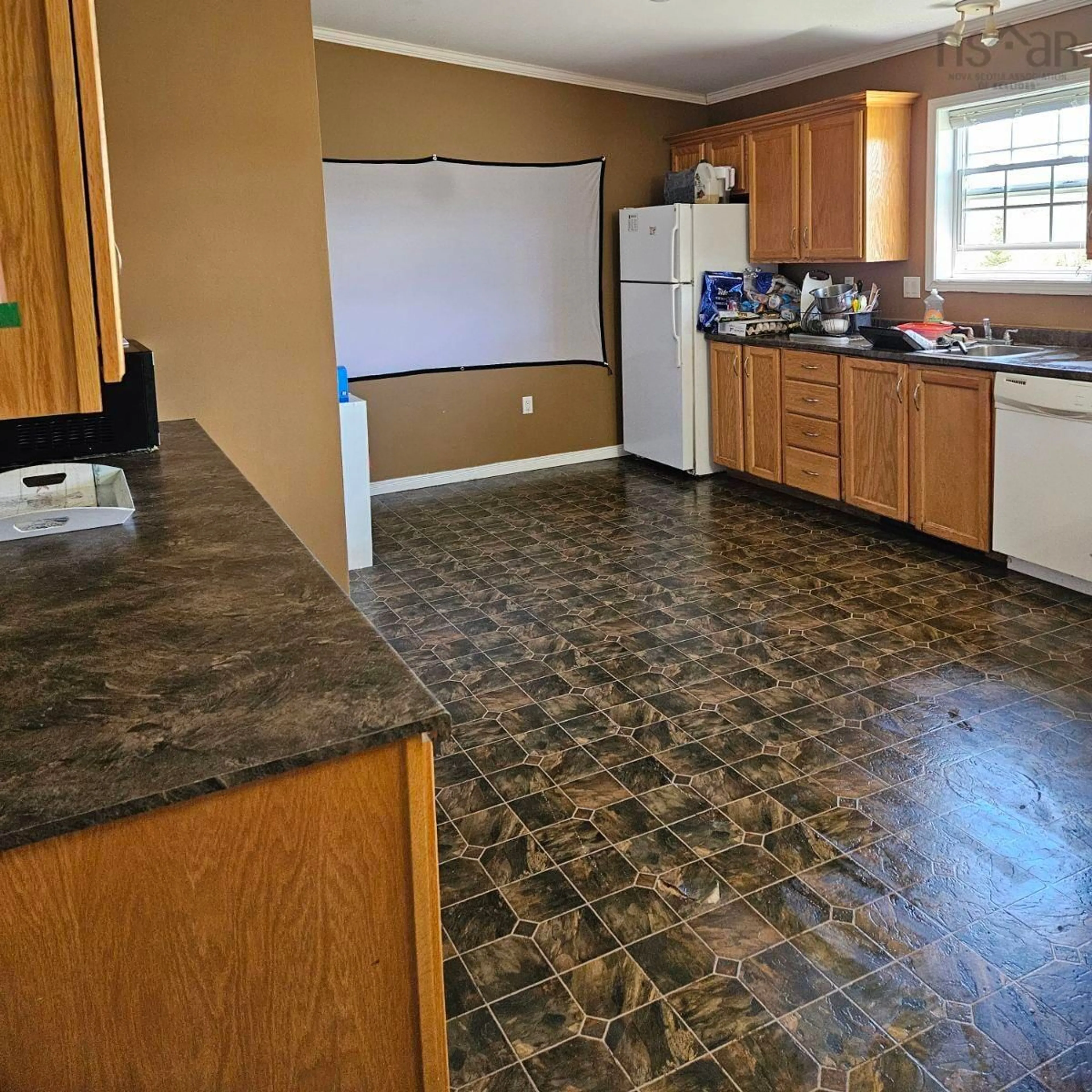 Kitchen, ceramic floors, cottage for 1210 Grand Lake Rd, Sydney Nova Scotia B1M 1A2