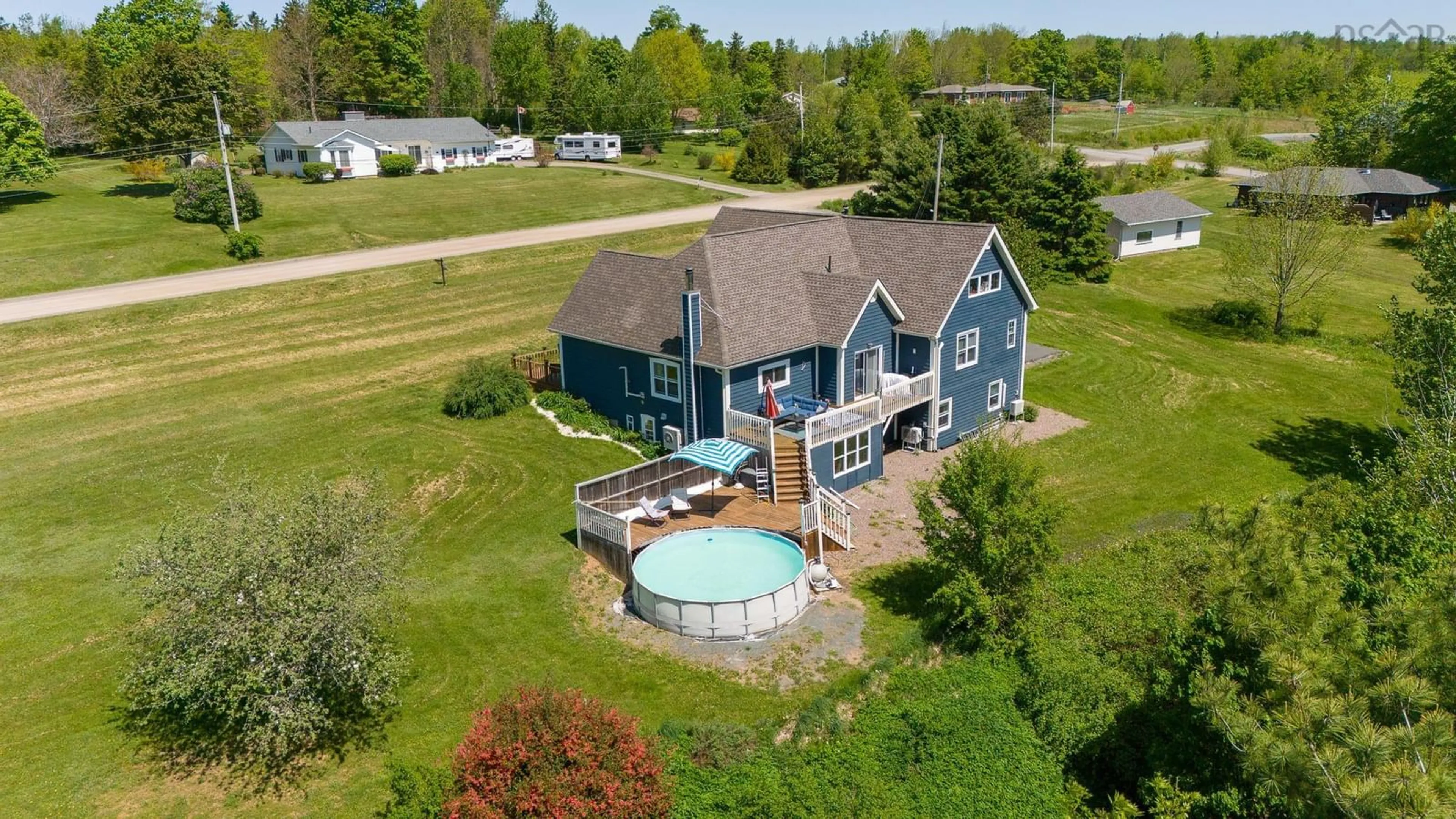 A pic from outside/outdoor area/front of a property/back of a property/a pic from drone, water/lake/river/ocean view for 21 Inchley Lane, North Alton Nova Scotia B4N 3V8