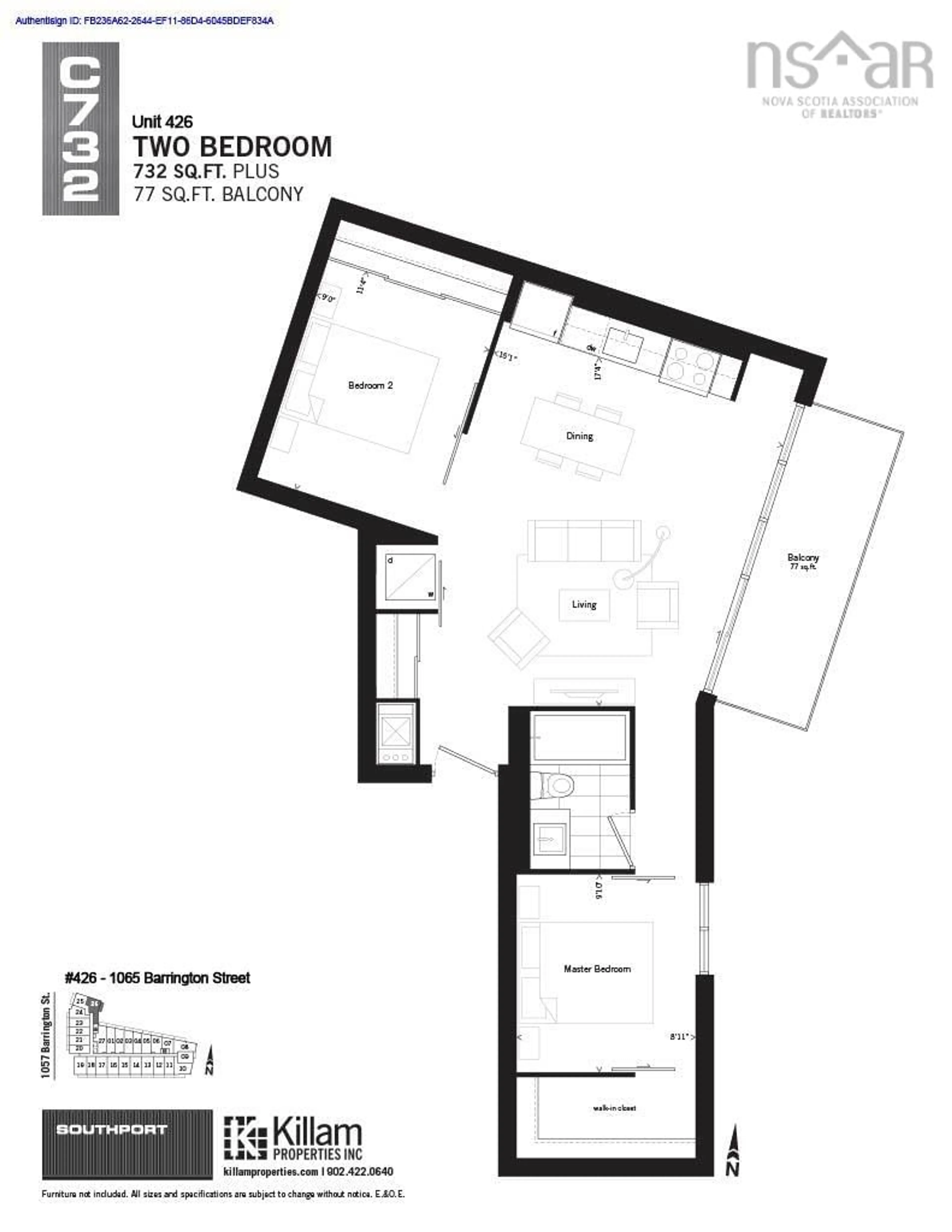 Floor plan for 1065 Barrington Street #426, Halifax Nova Scotia B3H 2P8