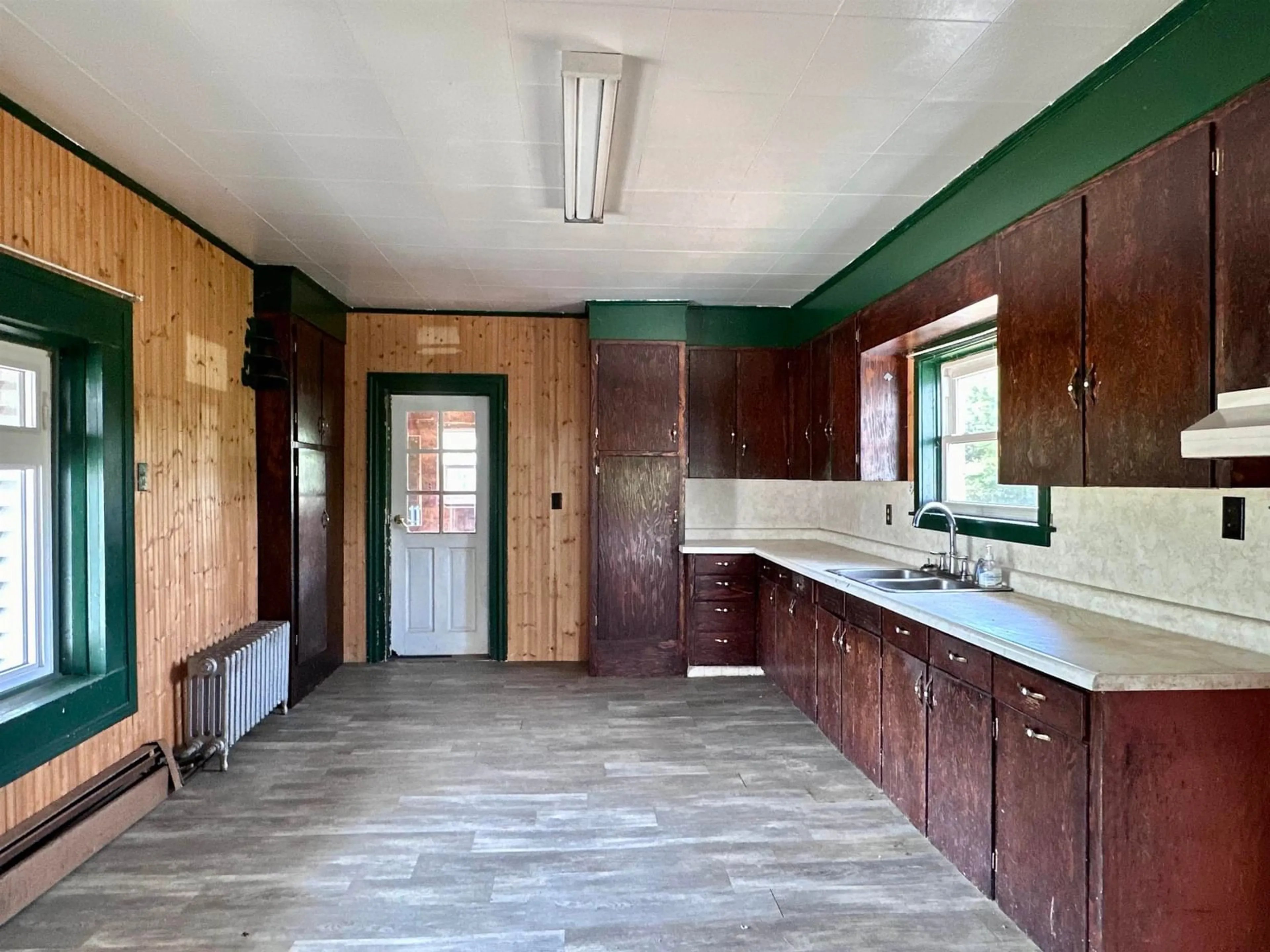 Kitchen, wood floors, cottage for 64 Latham Rd, Port Mouton Nova Scotia B0T 1T0