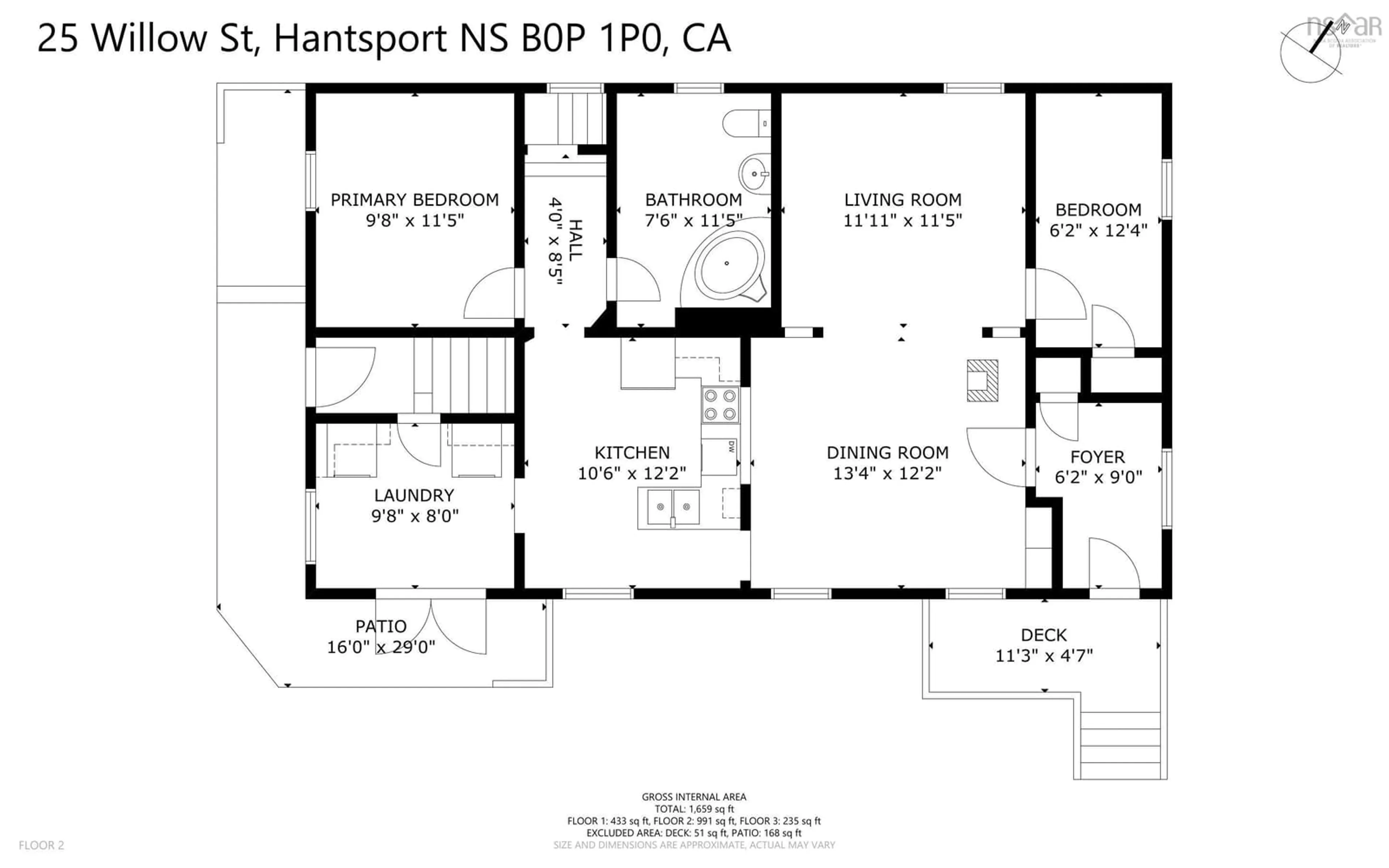 Floor plan for 25 Willow St, Hantsport Nova Scotia B0P 1P0