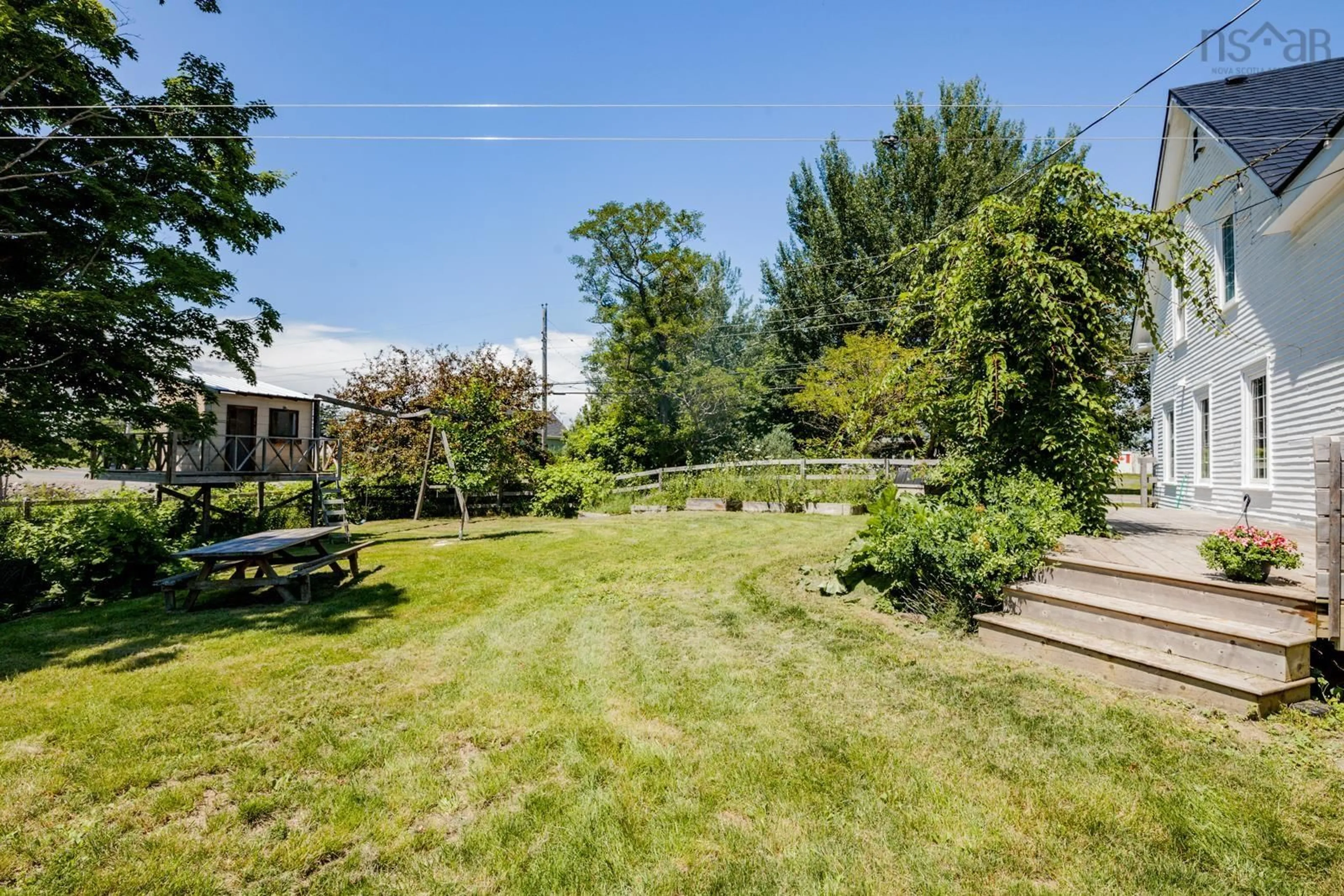 Patio, the fenced backyard for 2133 New Cheverie Rd, Cheverie Nova Scotia B0N 2A0