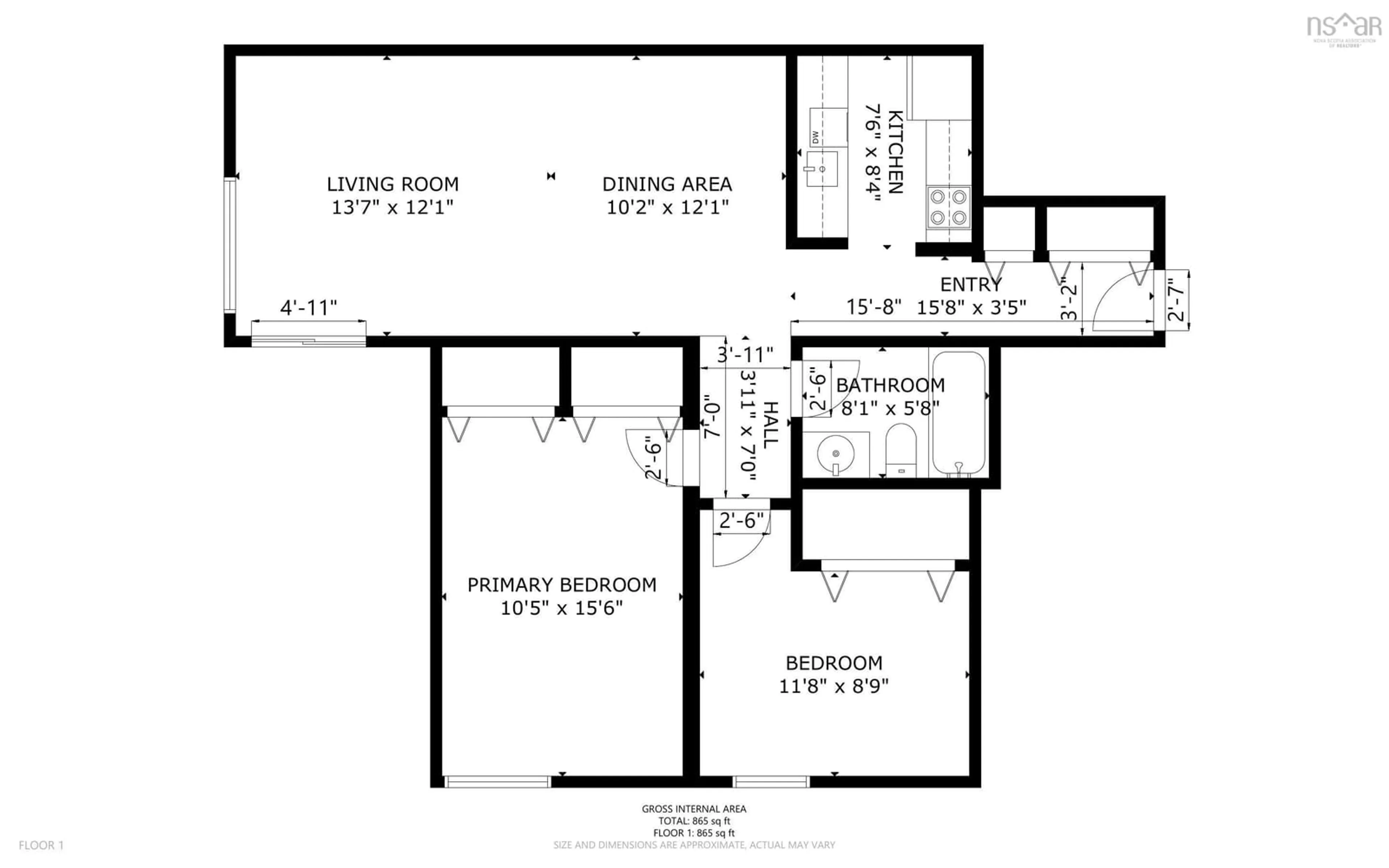 Floor plan for 5572 North Ridge Rd #403, Halifax Nova Scotia B3K 5K2
