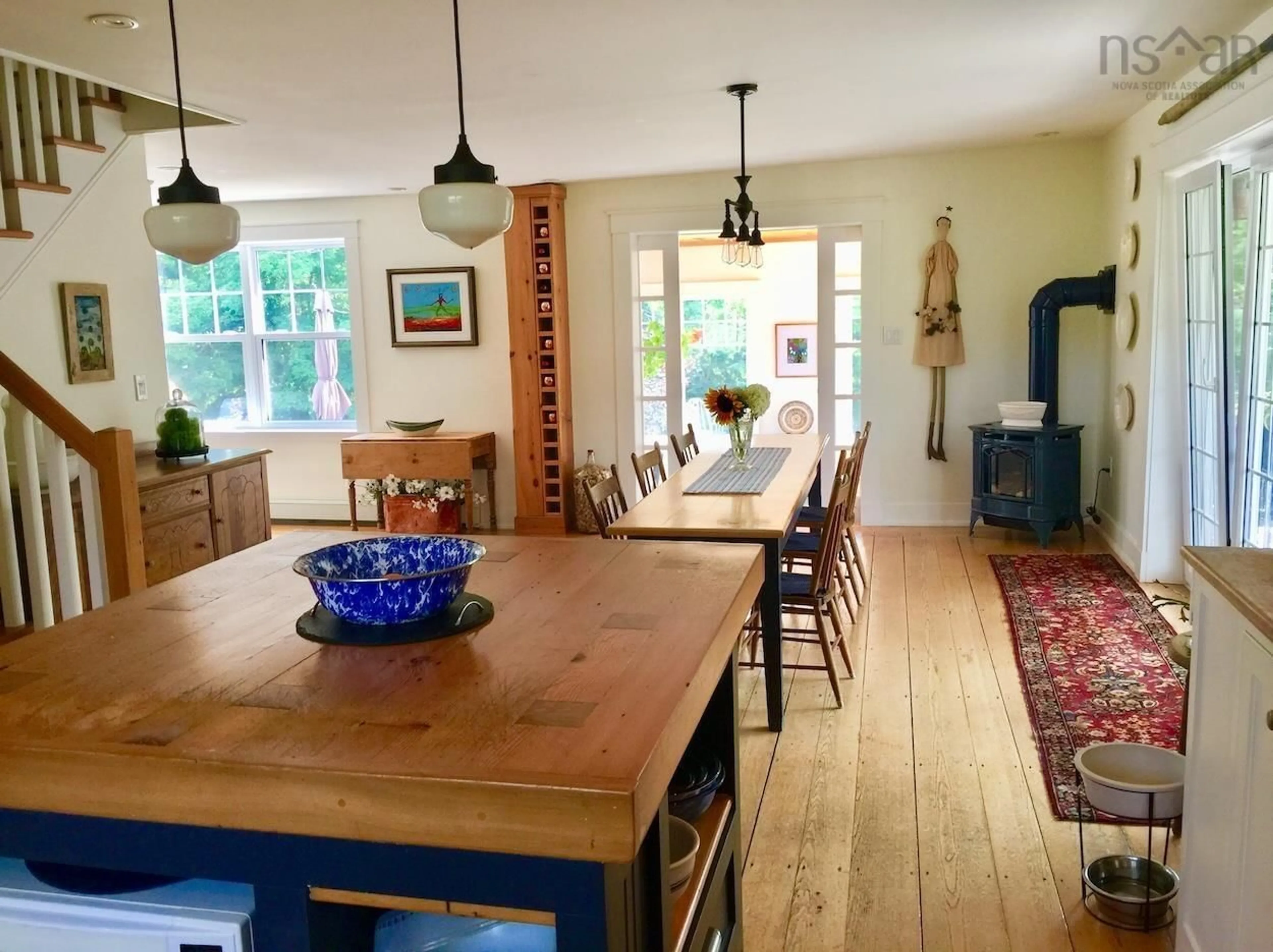 Dining room, wood floors, cottage for 906 Woodville Rd, Ashdale Nova Scotia B0N 2T0