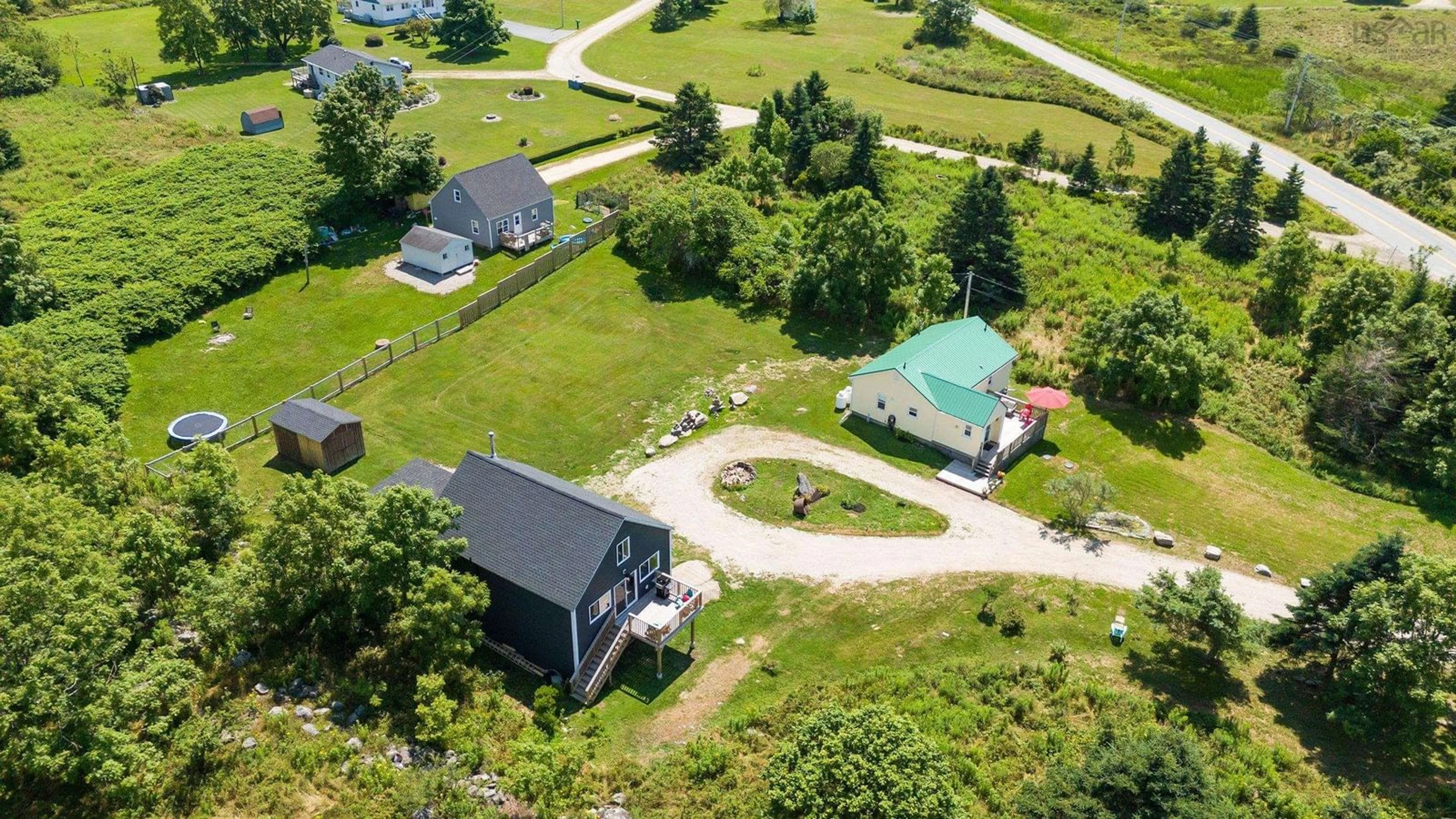 Patio, the fenced backyard for 173 New Harbour Rd, Blandford Nova Scotia B0J 1T0