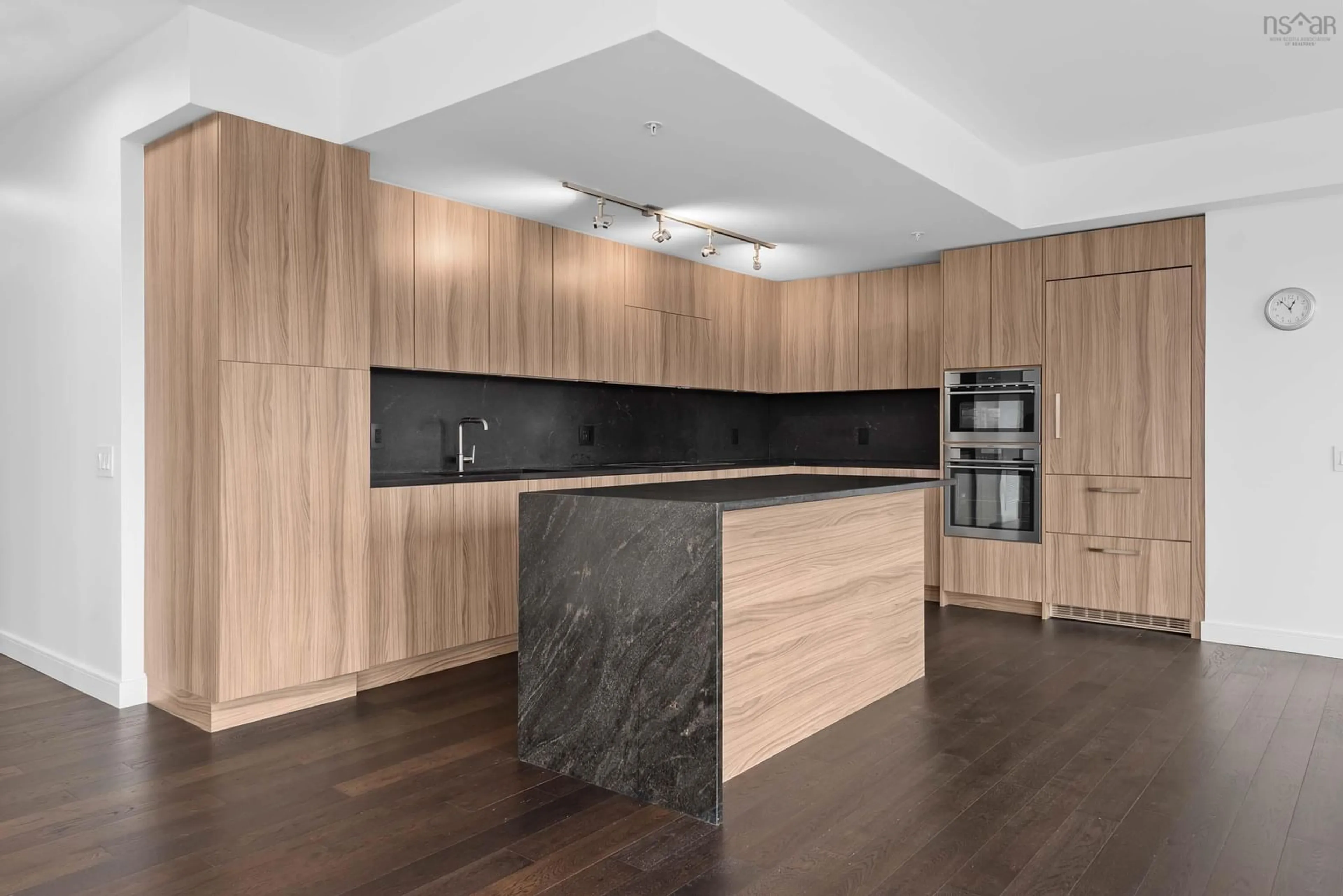 Contemporary kitchen, wood floors for 1650 Granville St #1808, Halifax Nova Scotia B3J 0E1