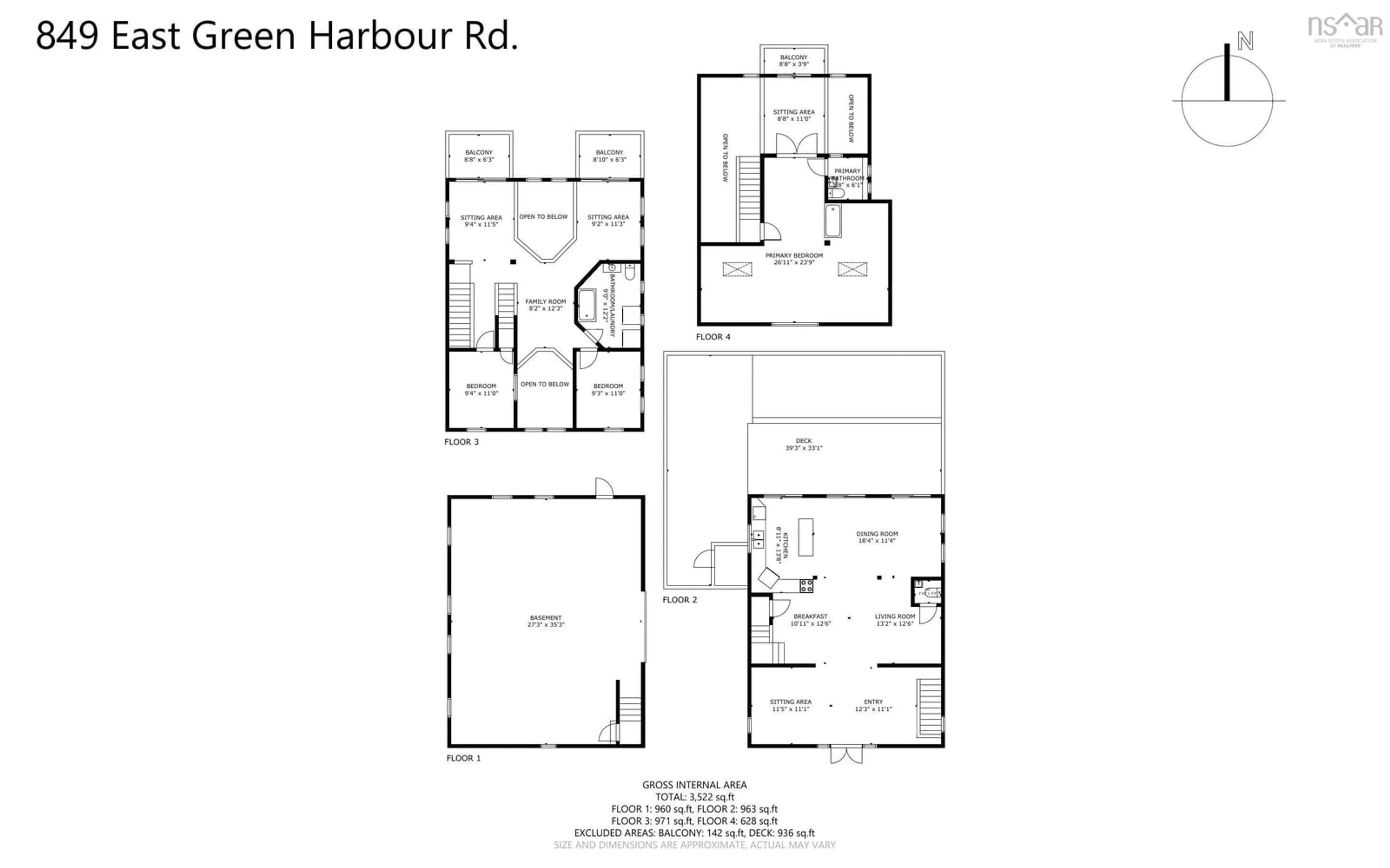 Floor plan for 849 East Green Harbour Rd, East Green Harbour Nova Scotia B0T 1L0