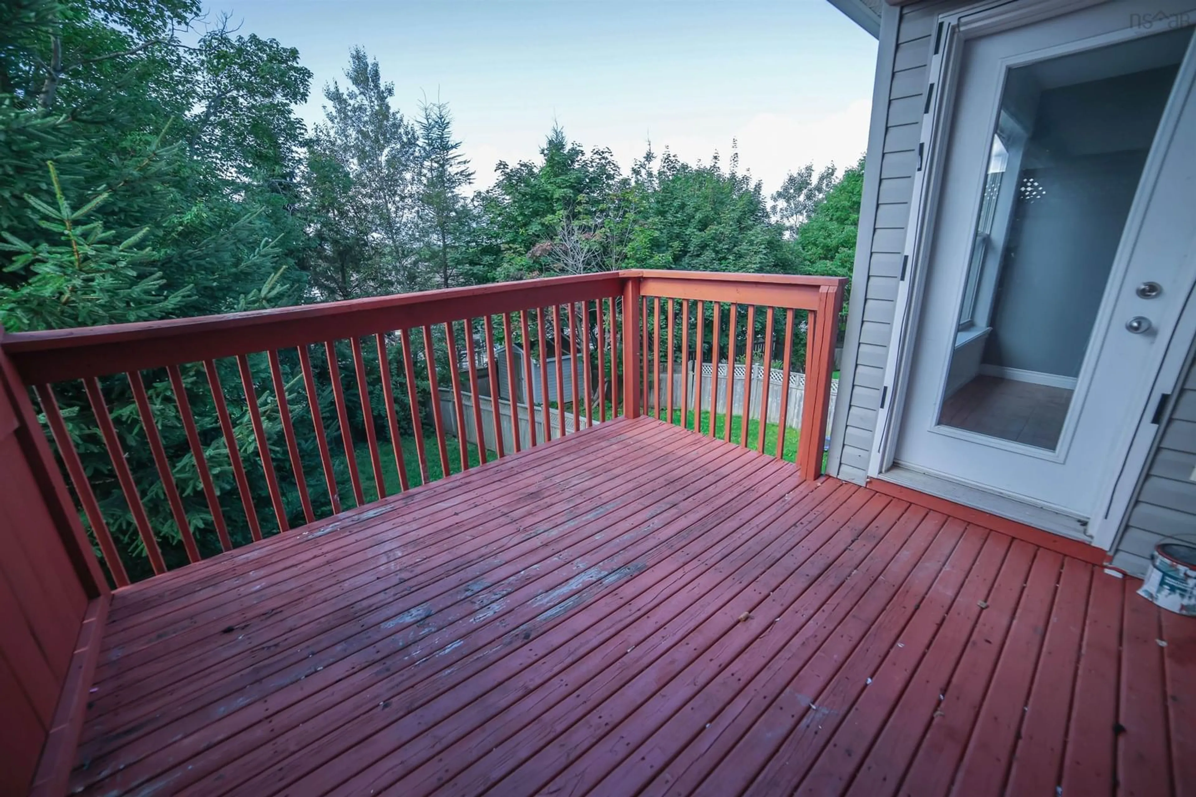 Patio, the fenced backyard for 34 Woodhaven Close, Portland Hills Nova Scotia B2W 6P9