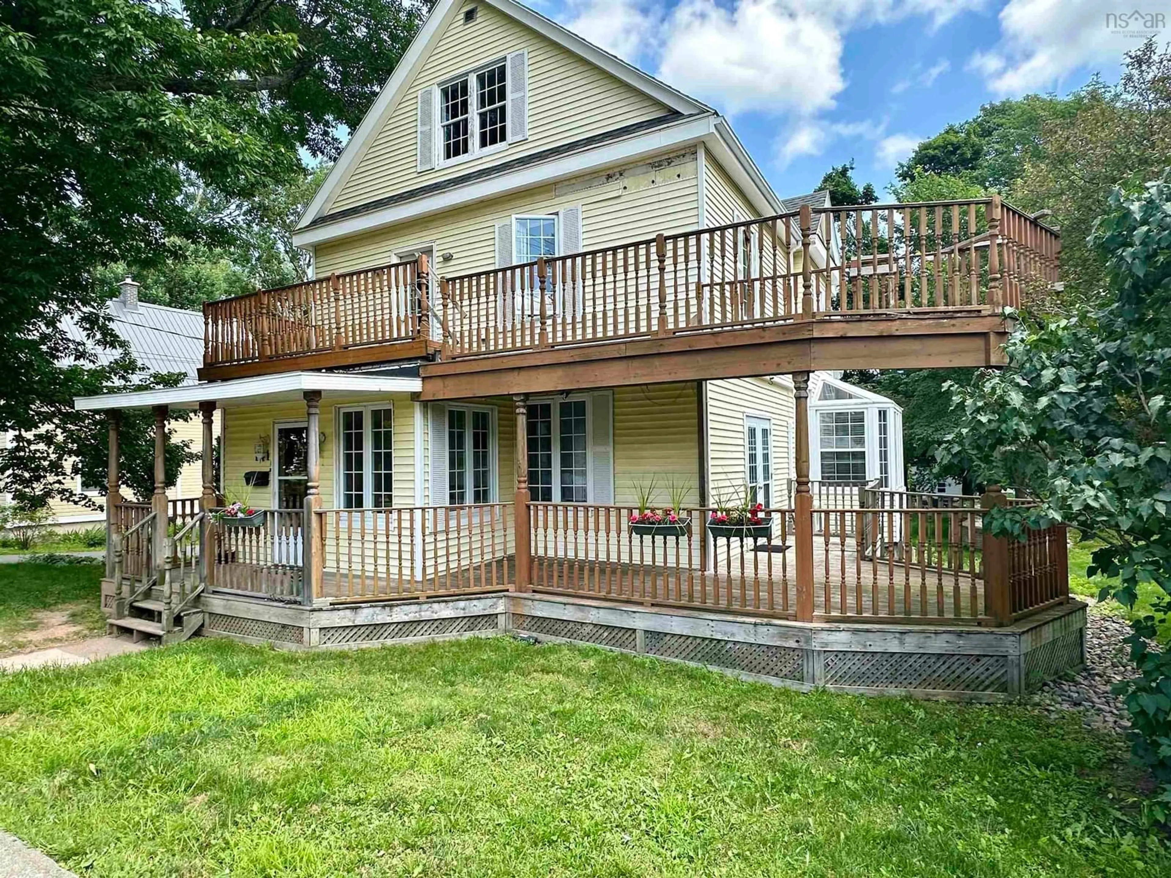 Frontside or backside of a home, the fenced backyard for 141 Abercrombie Rd, New Glasgow Nova Scotia B2H 1K5