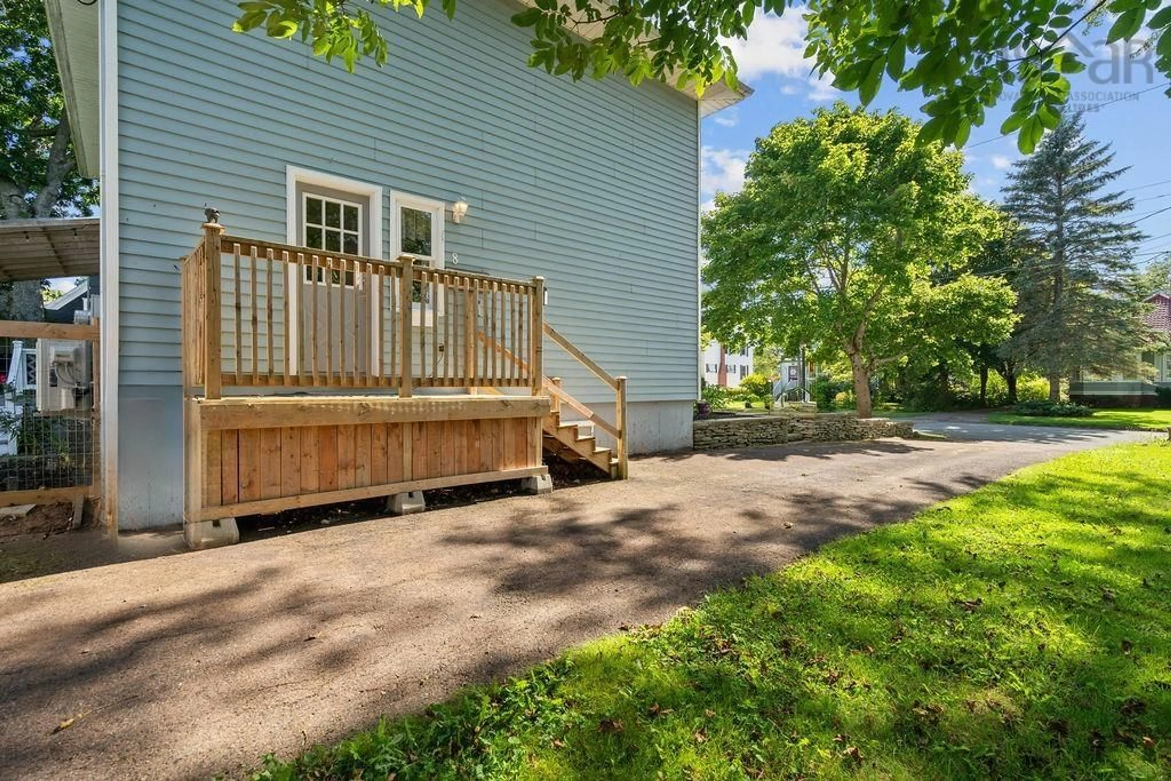 Patio, the fenced backyard for 8 Regent St, Amherst Nova Scotia B4H 4L2