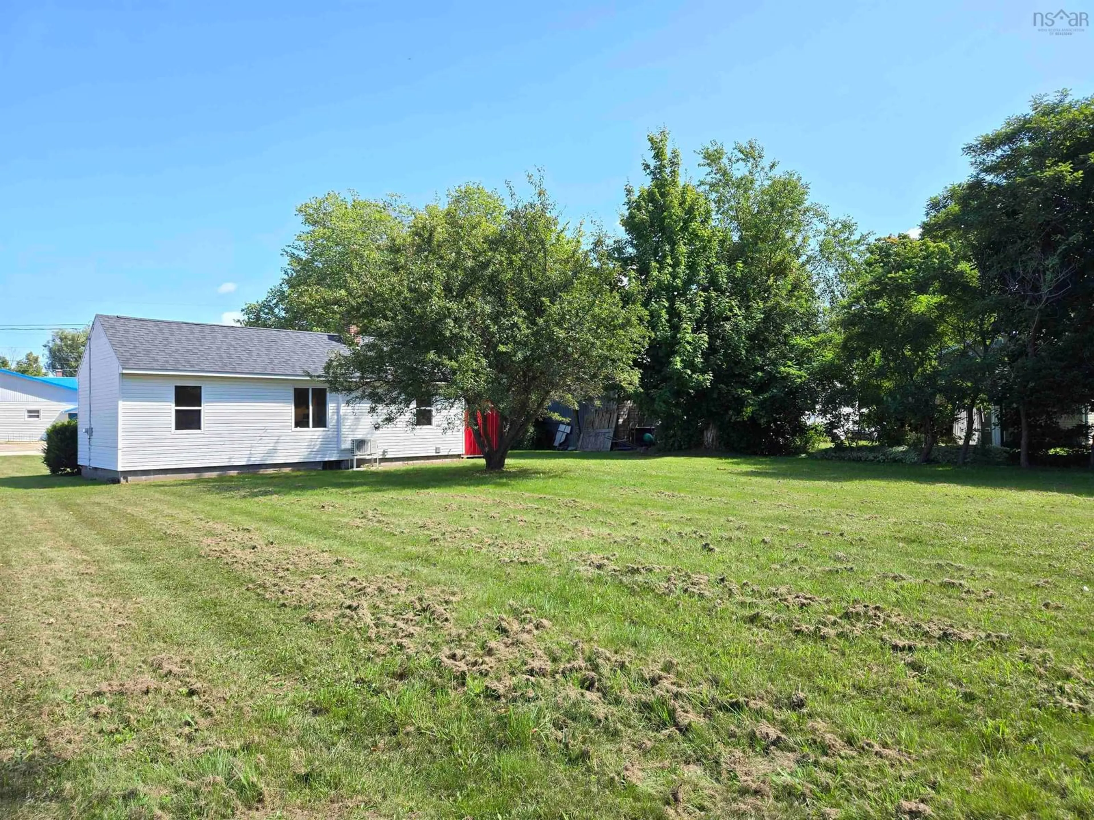 Frontside or backside of a home, the fenced backyard for 1467 Veterans Lane, Kingston Nova Scotia B0P 1R0