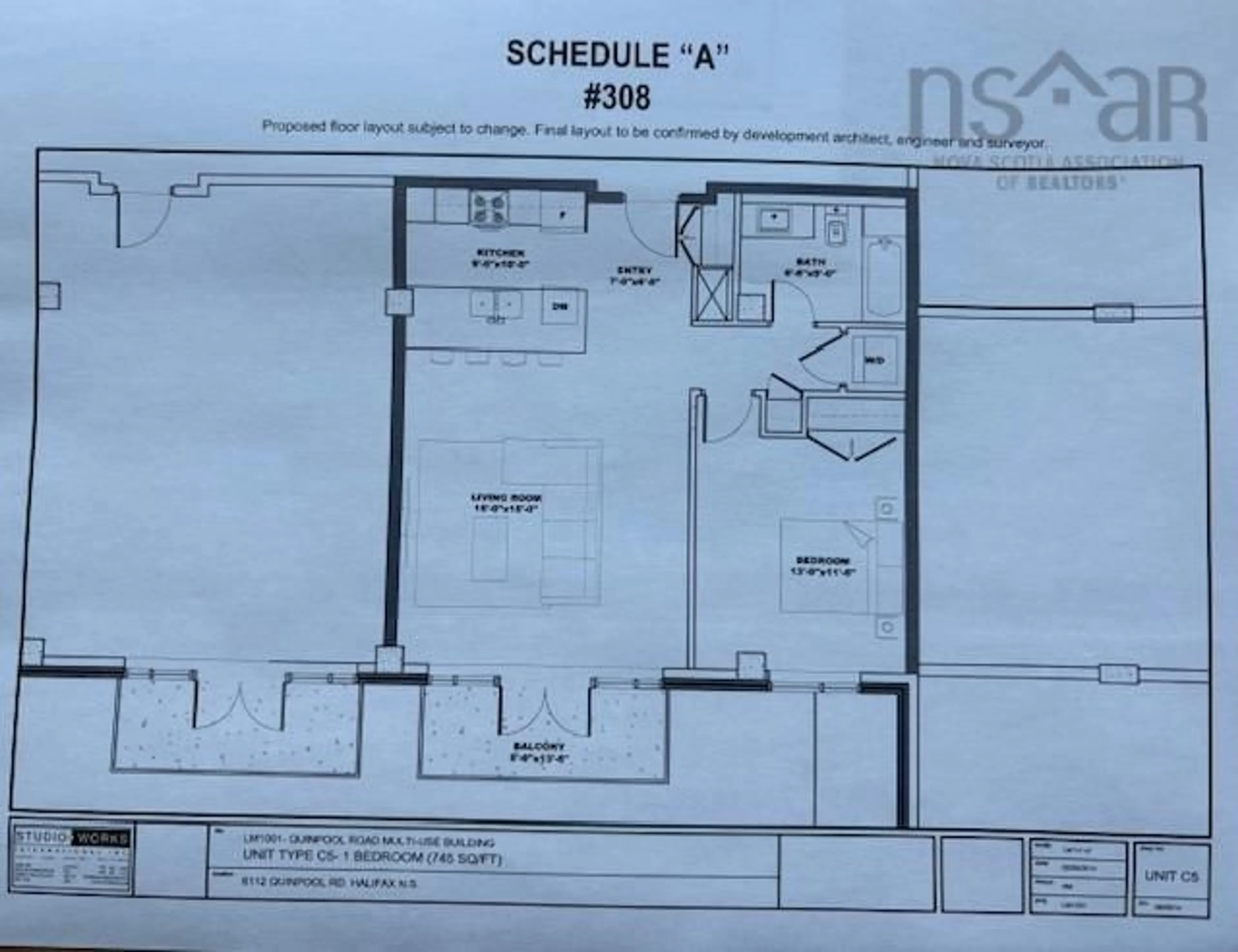 Floor plan for 1990 Vernon St #308, Halifax Nova Scotia B3H 0B8