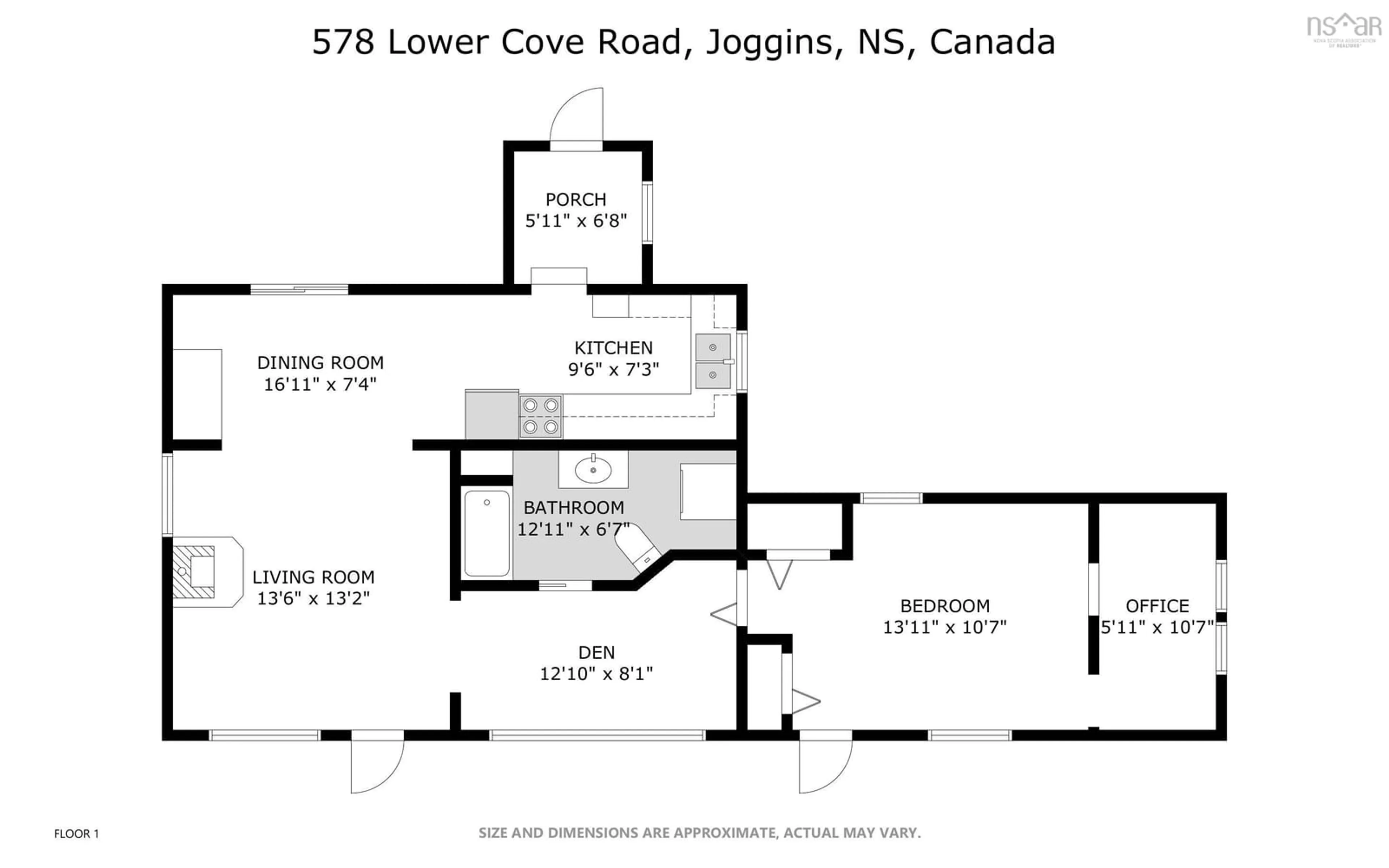 Floor plan for 578 Lower Cove Rd, Lower Cove Nova Scotia B0L 1A0