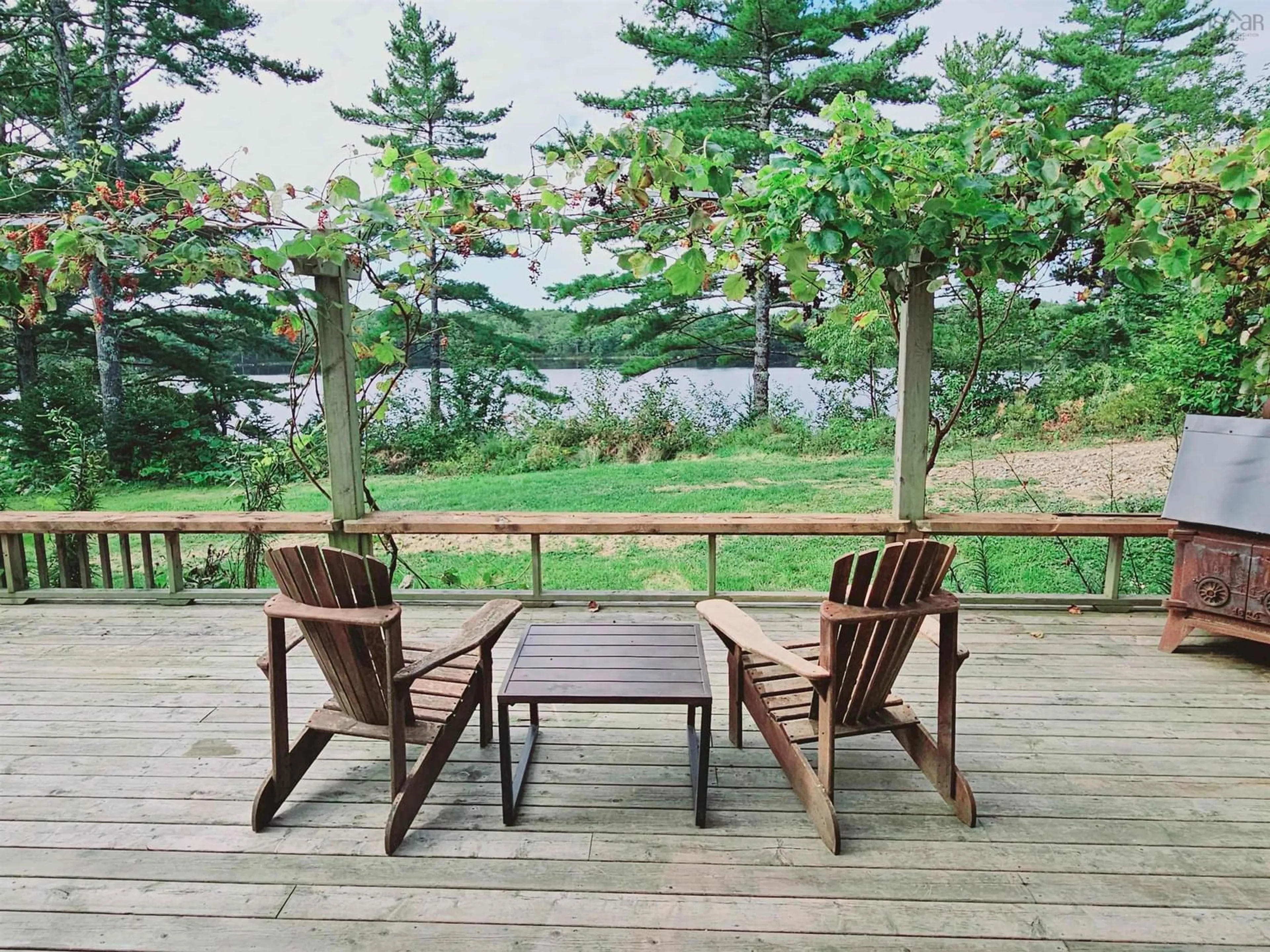 Patio, forest/trees view for 236 Canoe Lake Estates Rd, East Quinan Nova Scotia B0W 2M0