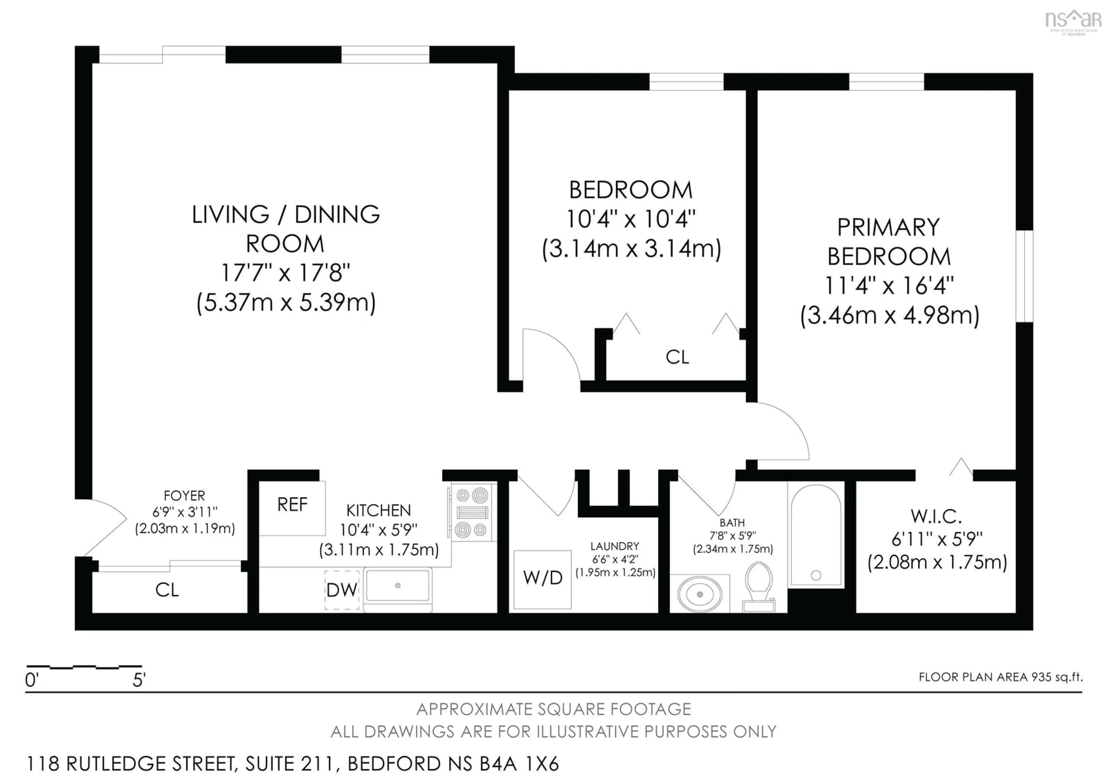 Floor plan for 118 Rutledge St #211, Bedford Nova Scotia B4A 1X6