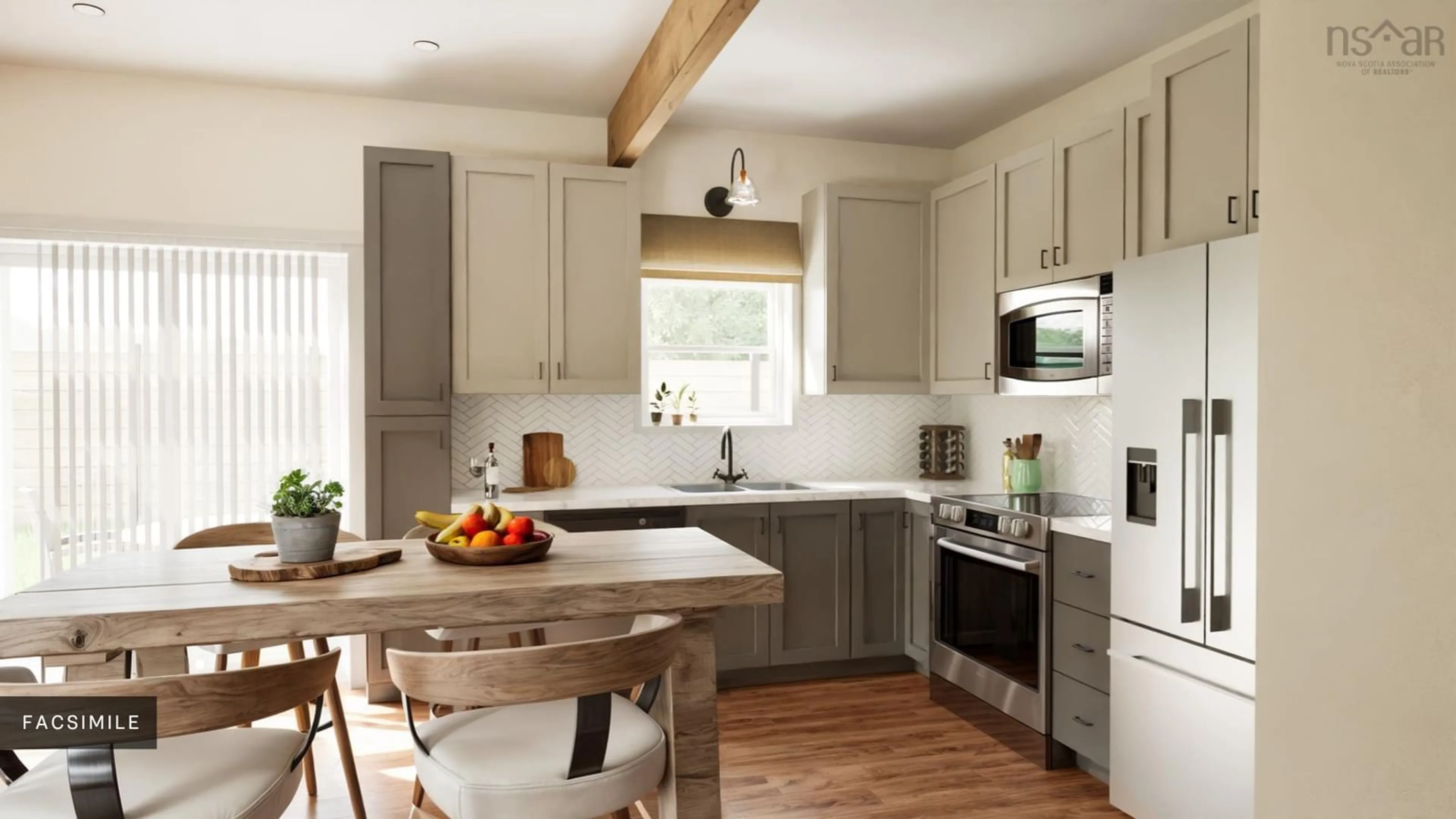 Rustic kitchen, wood floors, cottage for West Bay Rd #Lot LV 10, Dundee Nova Scotia B0E 3K0