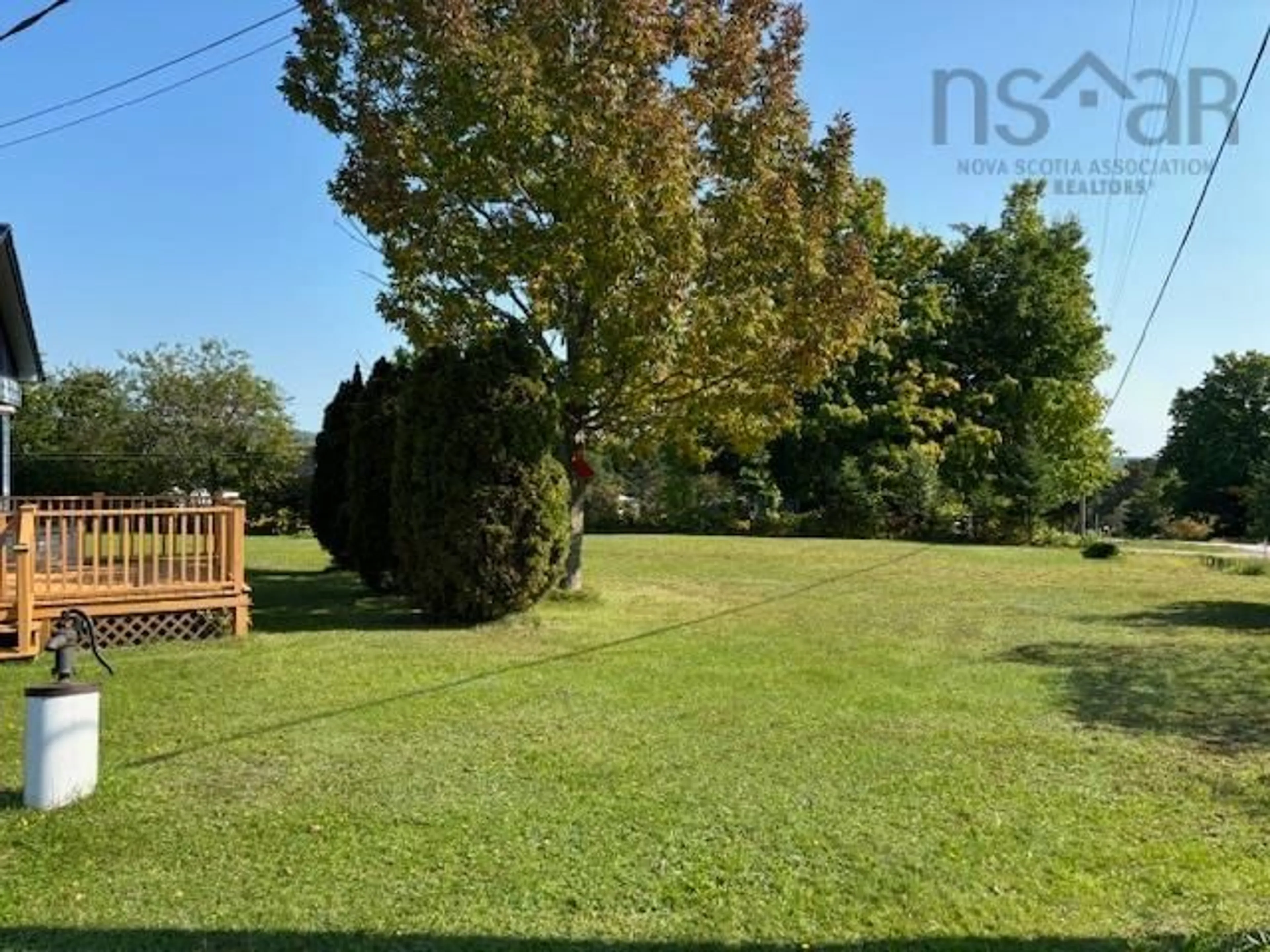 Patio, the fenced backyard for 638 North River Rd, North River Nova Scotia B0R 1E0