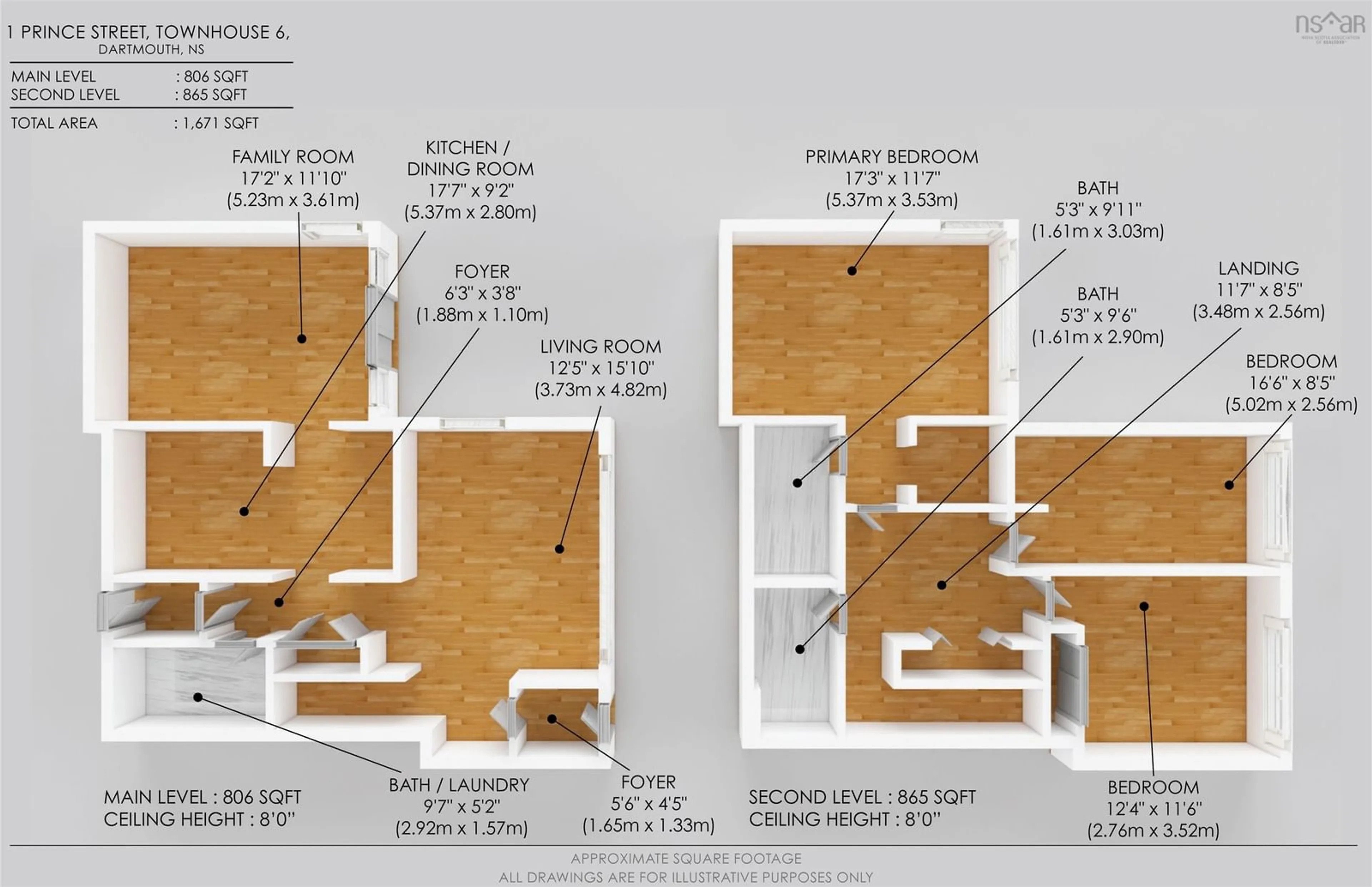 Floor plan for 1 Prince St #TH 6, Dartmouth Nova Scotia B2Y 4L3