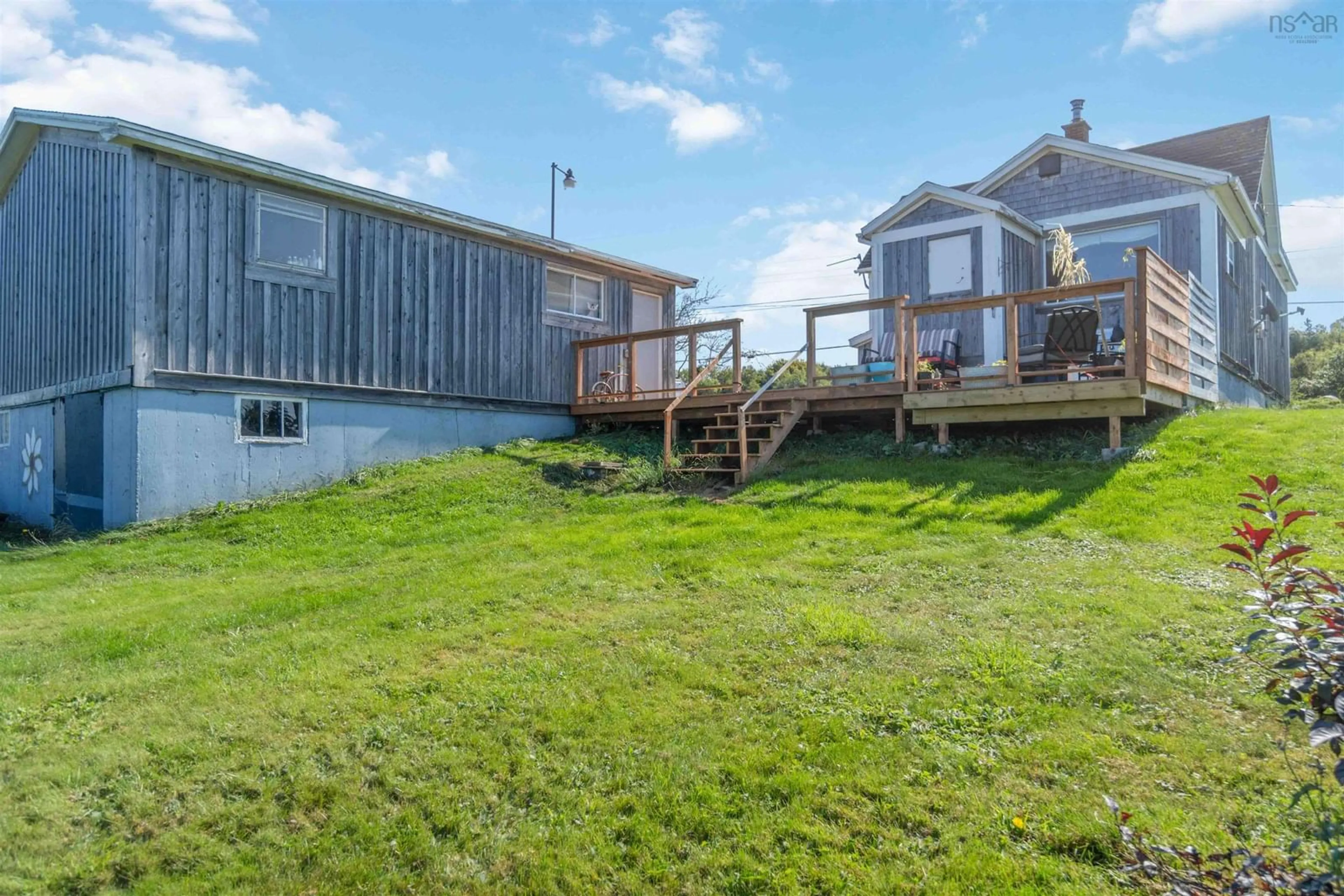 Patio, the fenced backyard for 3945 Shore Rd, Hillsburn Nova Scotia B0S 1A0