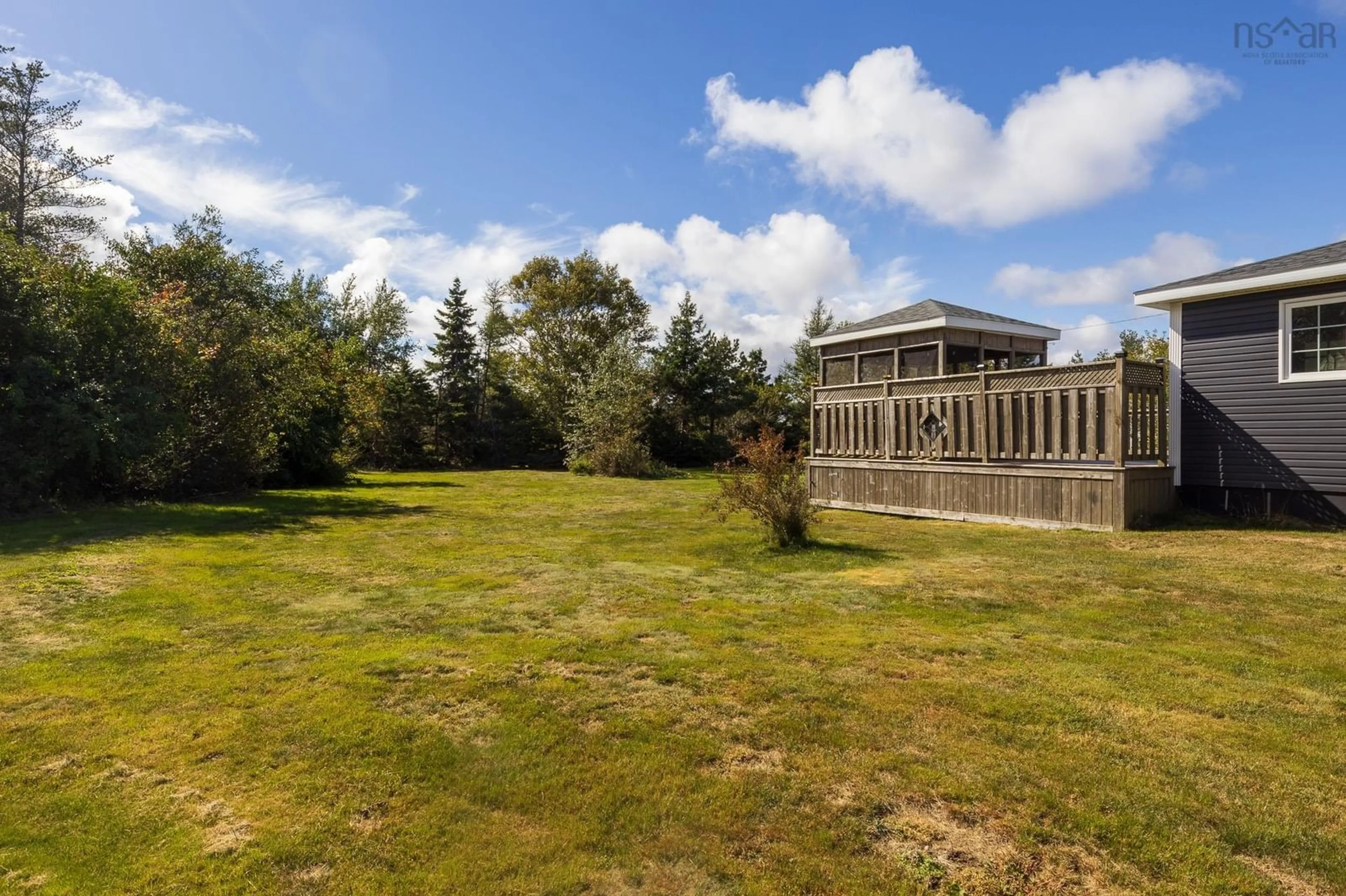 Patio, the fenced backyard for 164 Maple Avenue, Glace Bay Nova Scotia B1A 3J1