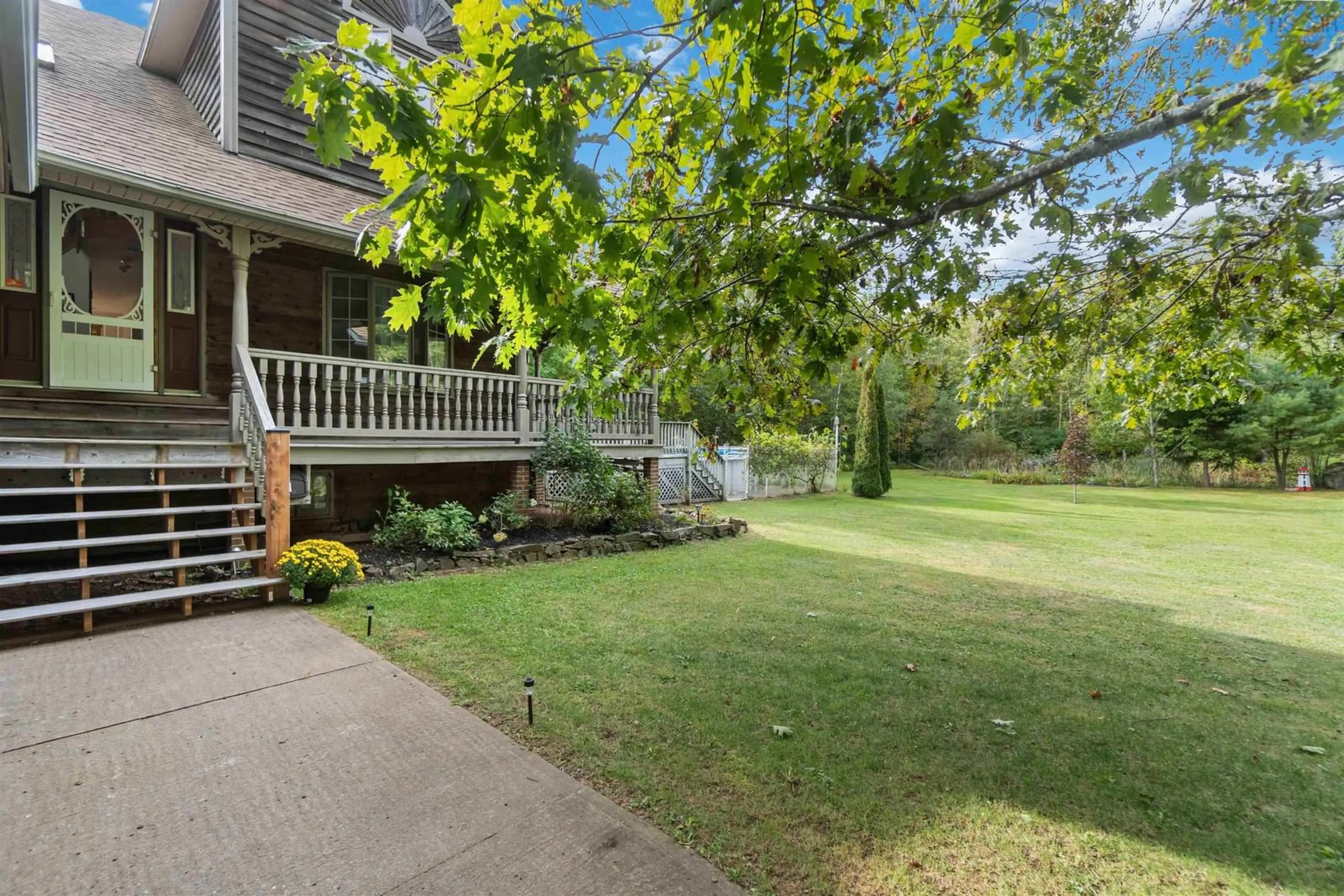 A pic from exterior of the house or condo, the fenced backyard for 11 Lloyd South Rd, Prospect Nova Scotia B0G 1G0