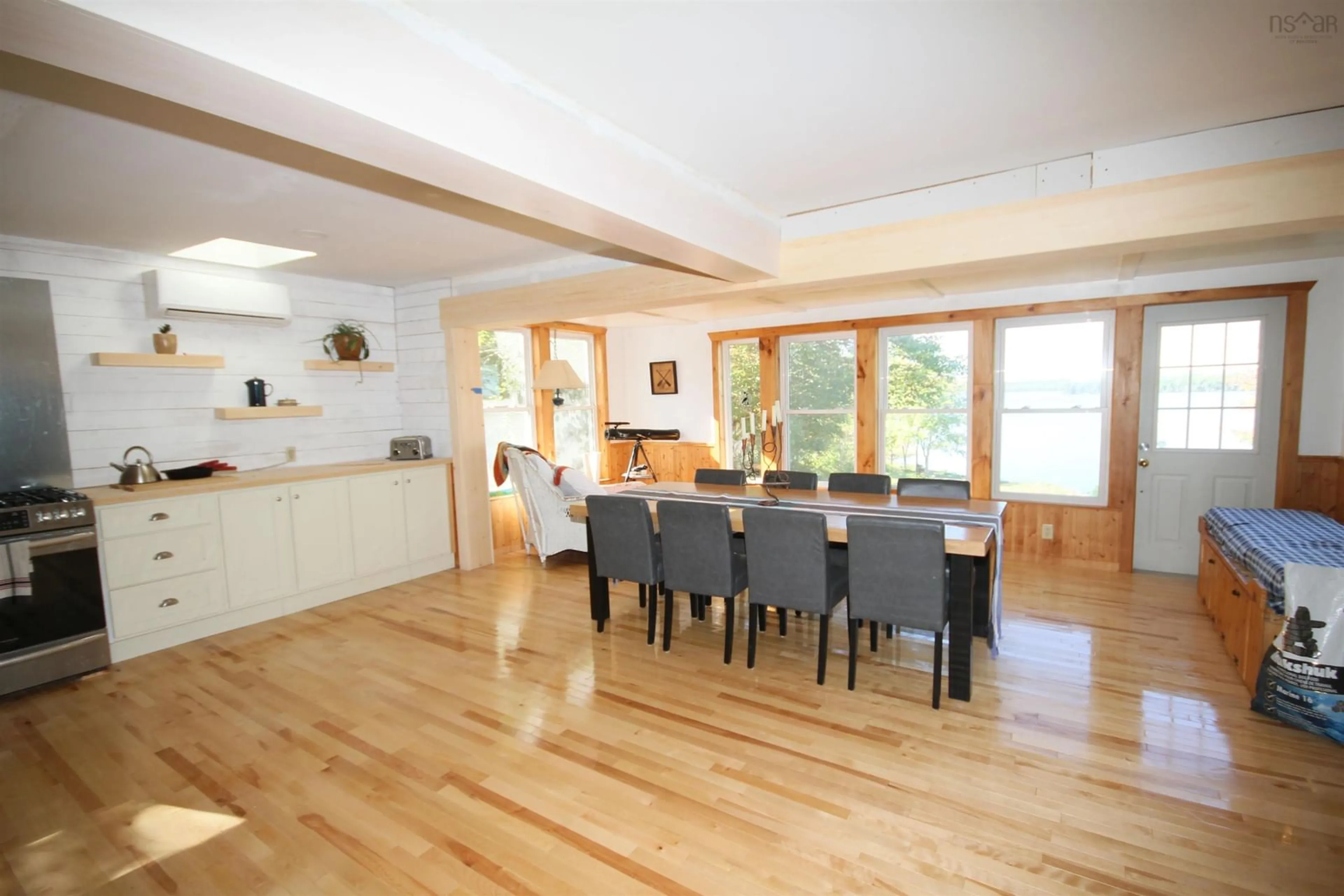 Dining room, wood floors, cottage for 74 Swains Lane, Valley Mills Nova Scotia B0C 1K0