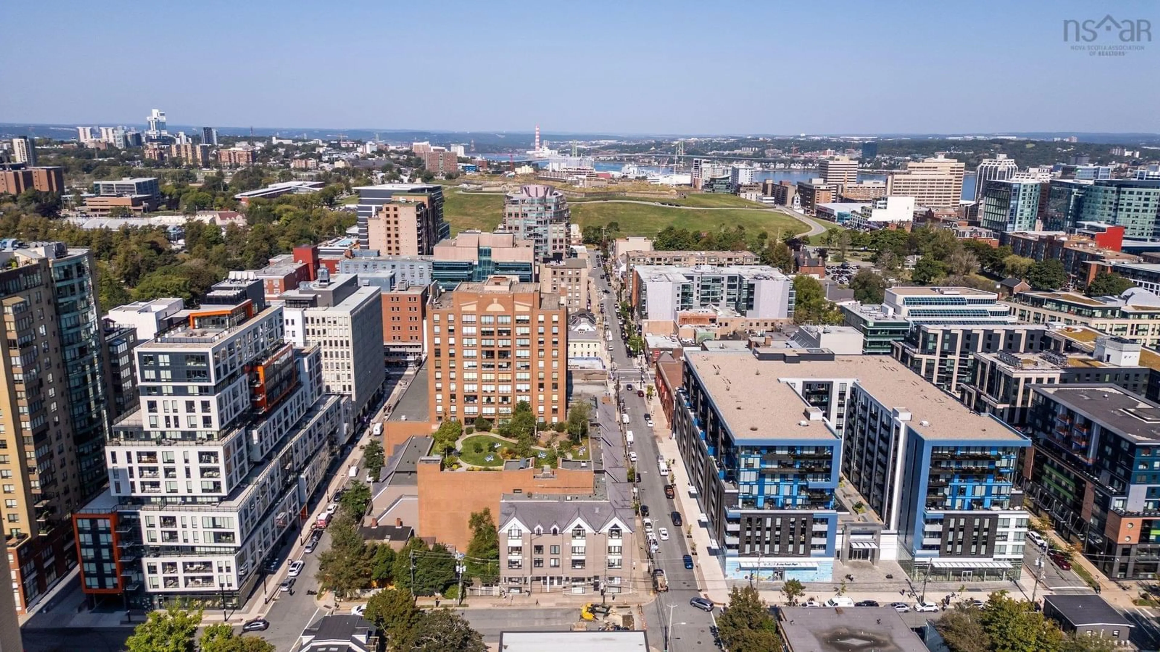 A pic from exterior of the house or condo, the view of city buildings for 1461 Brenton St #1200, Halifax Nova Scotia B3J 3S7