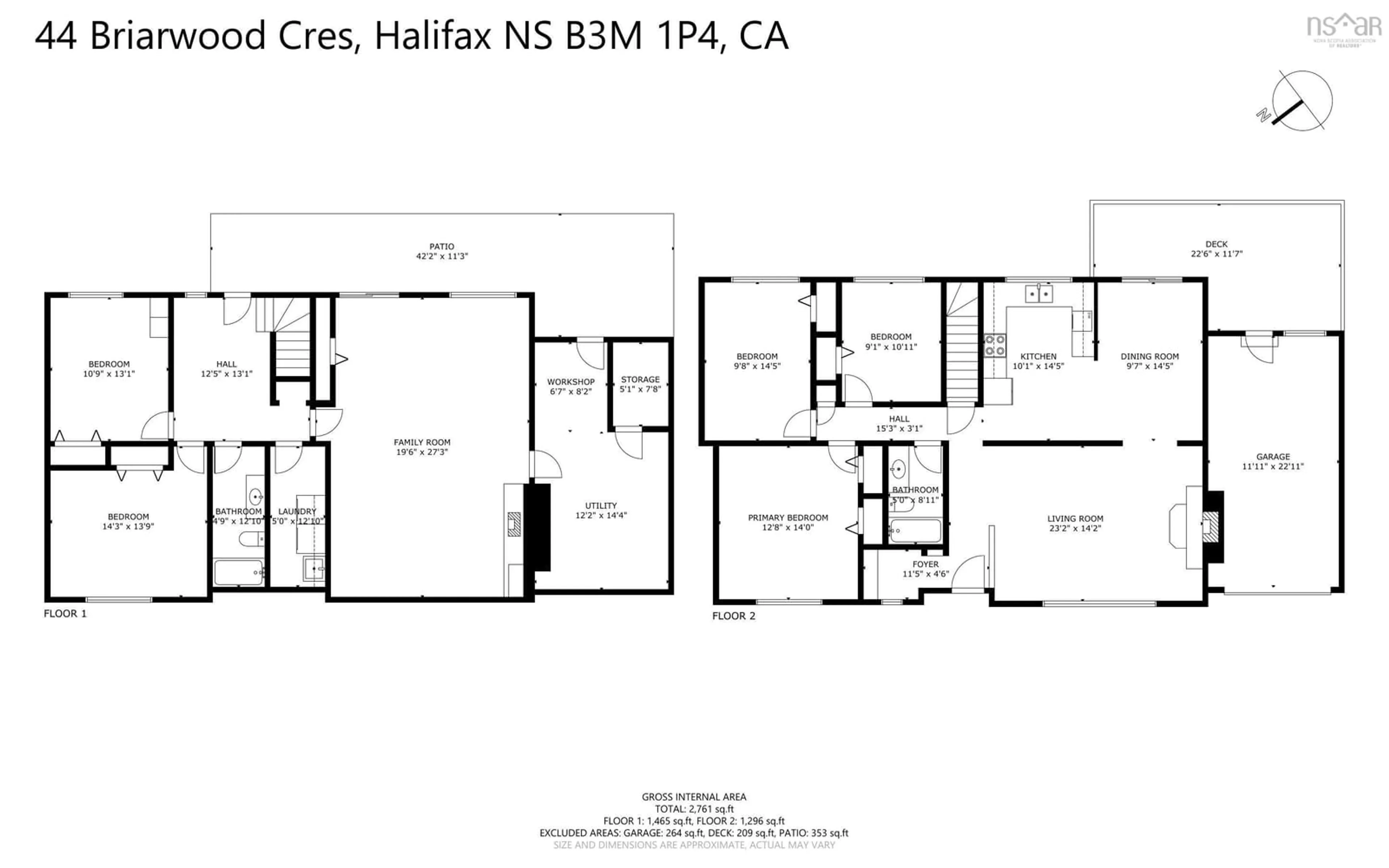 Floor plan for 44 Briarwood Cres, Halifax Nova Scotia B3M 1P4