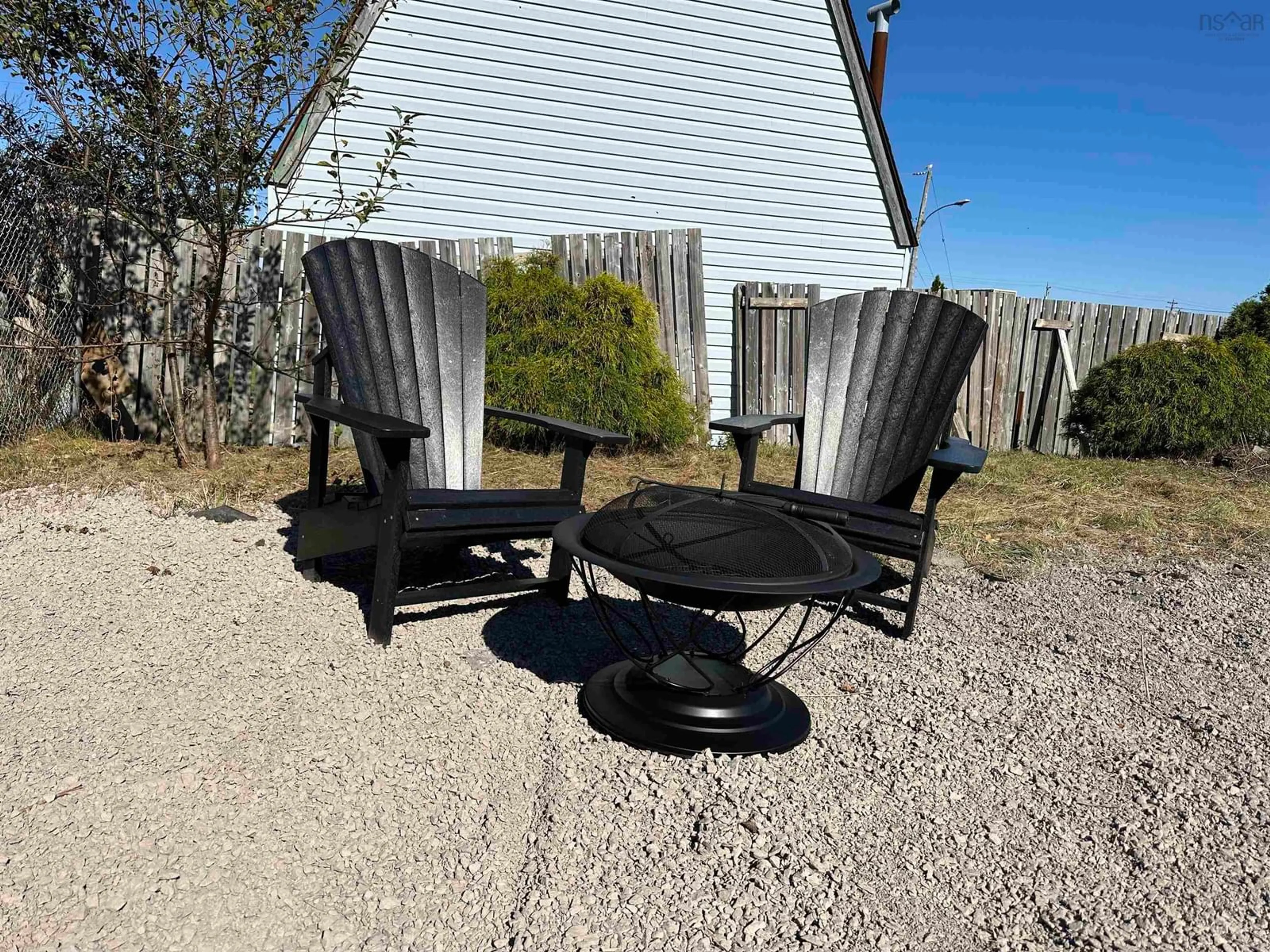 Patio, the fenced backyard for 46 Queen St, Scotchtown Nova Scotia B1H 1G2