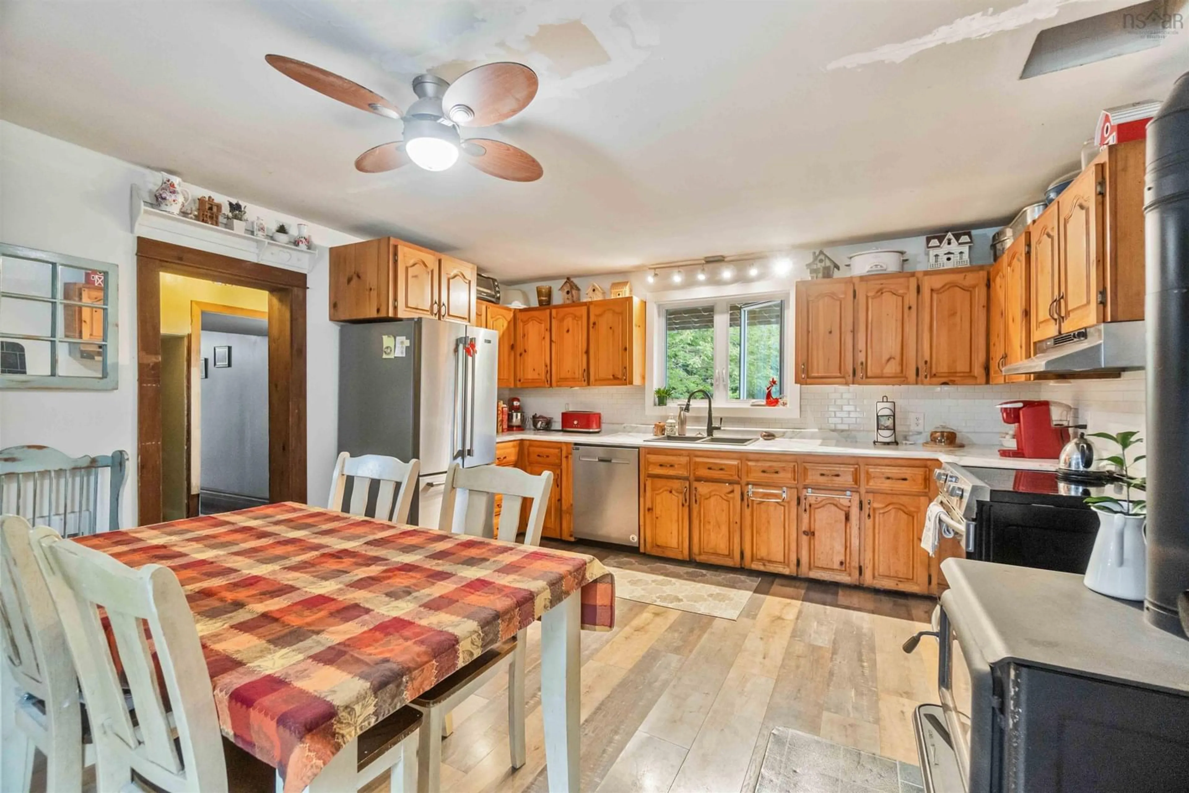 Kitchen, wood floors, cottage for 5042 Ns-1, Weymouth North Nova Scotia B0W 3T0