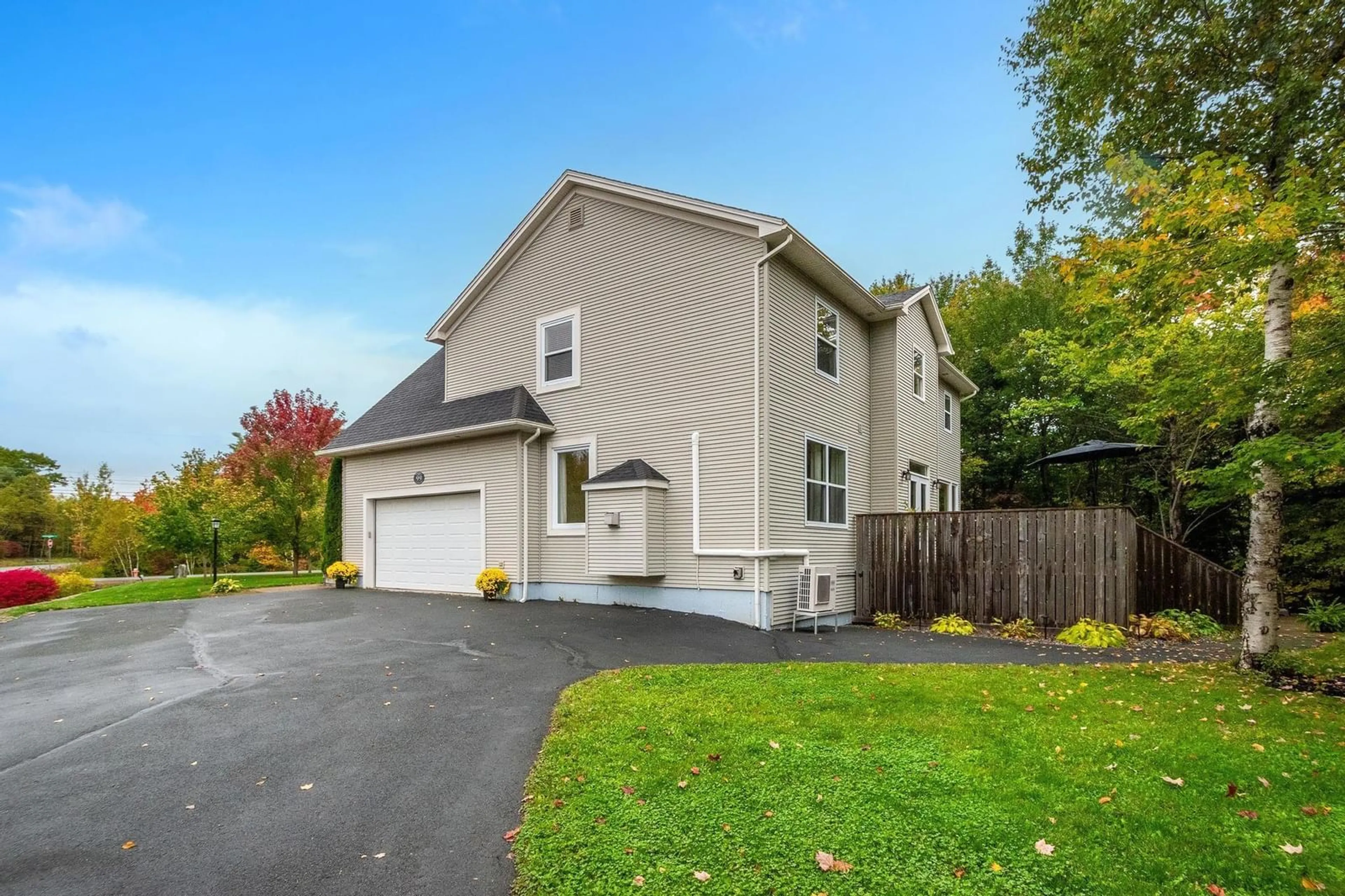 A pic from exterior of the house or condo, the fenced backyard for 99 Canterbury Lane, Fall River Nova Scotia B2T 1A4